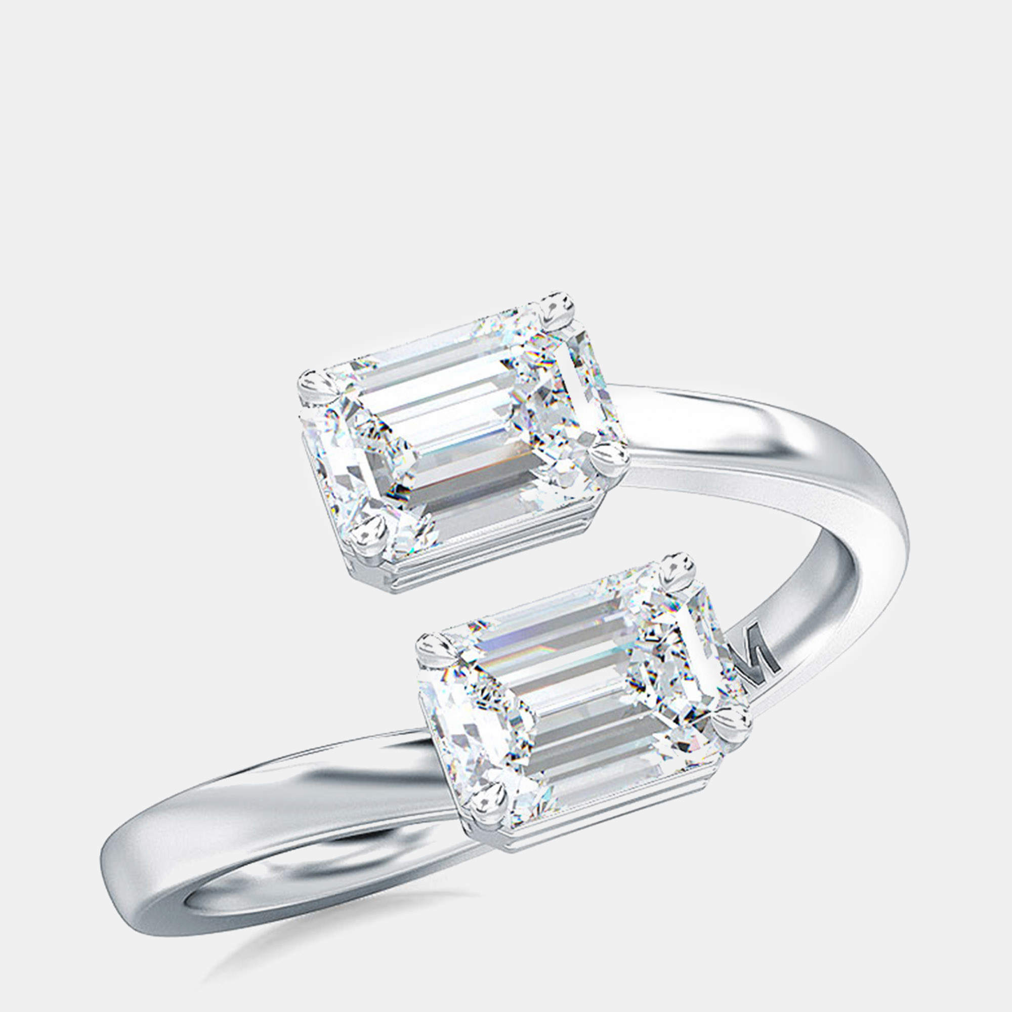 Pre Owned خاتم سوليتير ذو حجرين 14 قيراط (1/3 قيراط بالإجمال) مقاس 7 الولايات المتحدة