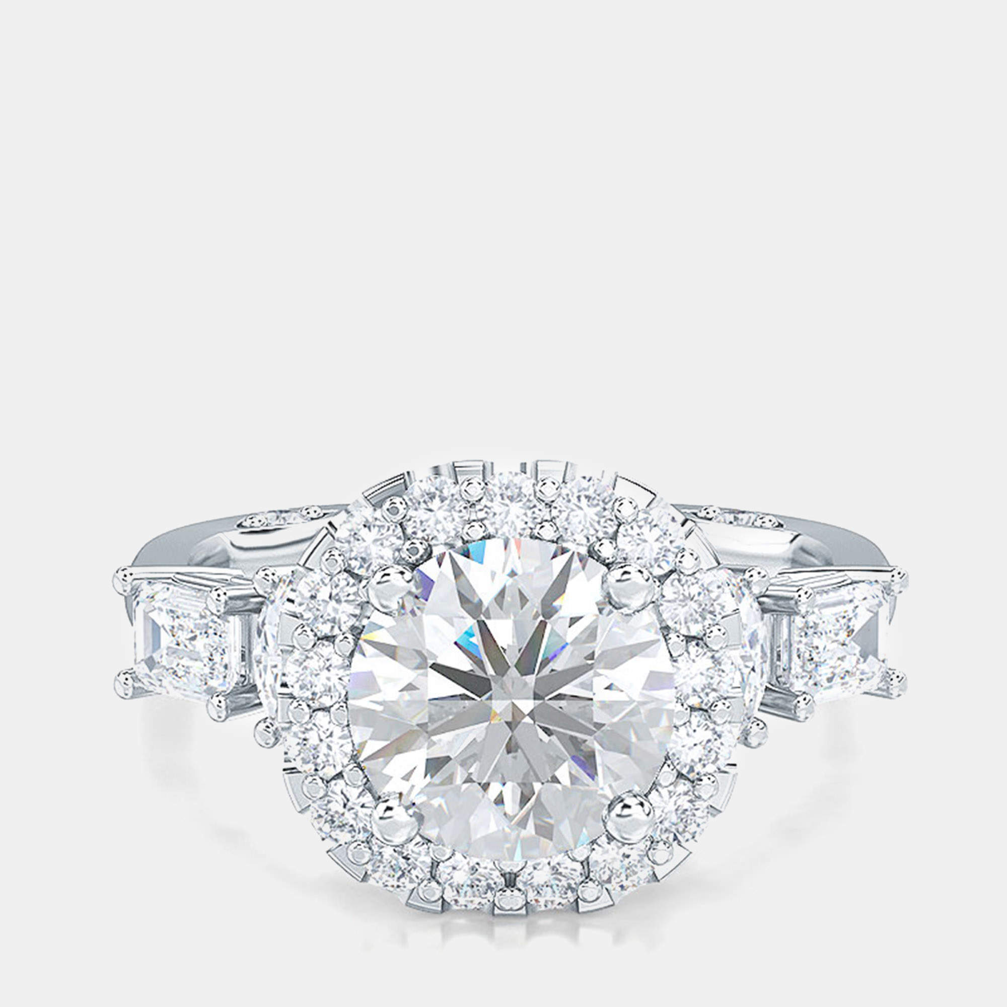 14K Stone Mix Oval Round Halo Ring (1 1/2 ctw) US 7