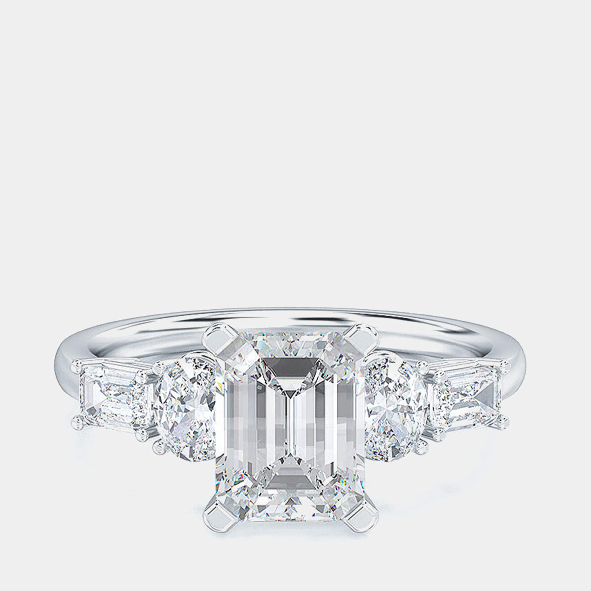 Pre Owned 5 Stone Mix Oval Solitaire Ring (1 1/4 ctw) US 7