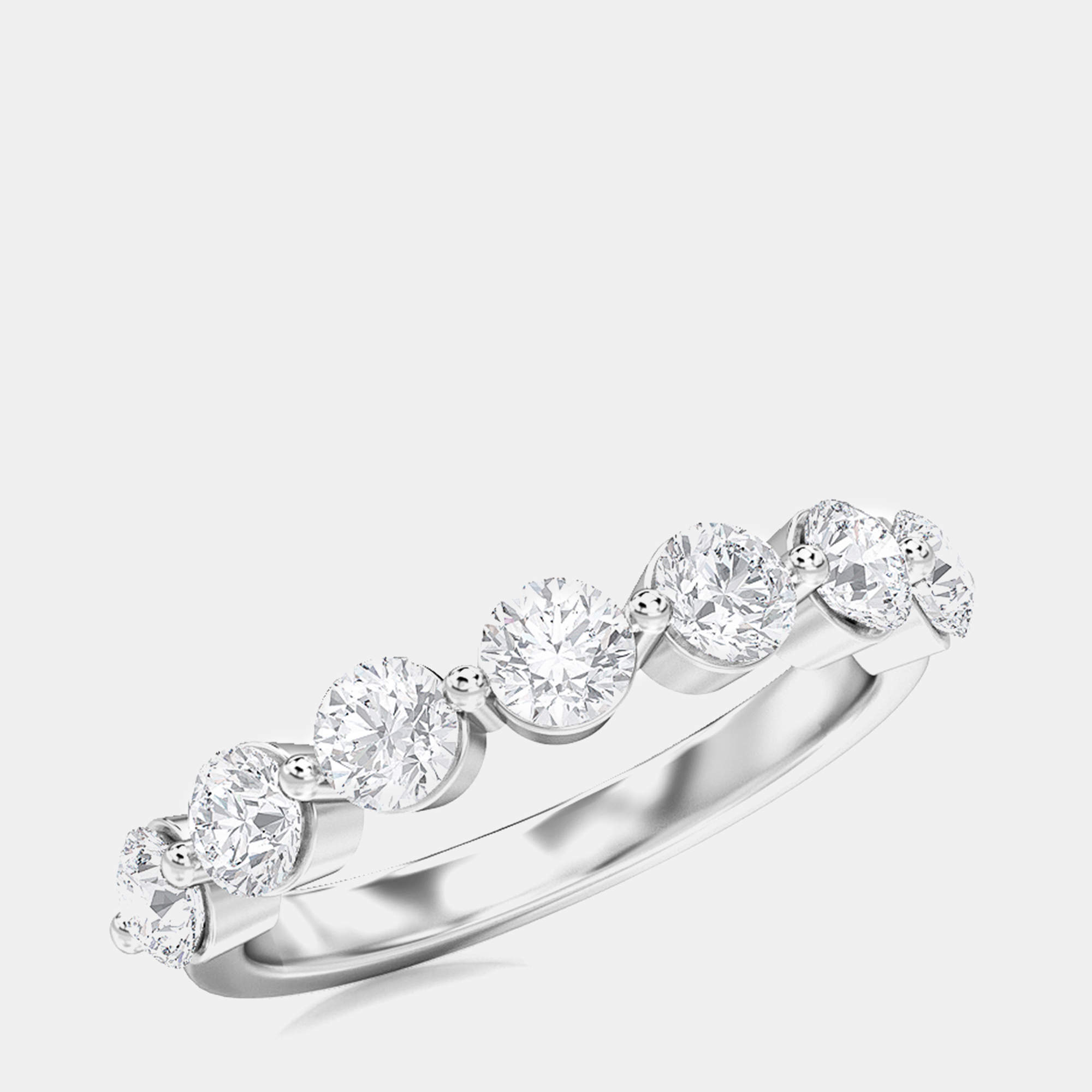 Pre Owned خاتم بحجر دائري 14 قيراط 7 أحجار (1 قيراط إجمالي) مقاس الولايات المتحدة 7