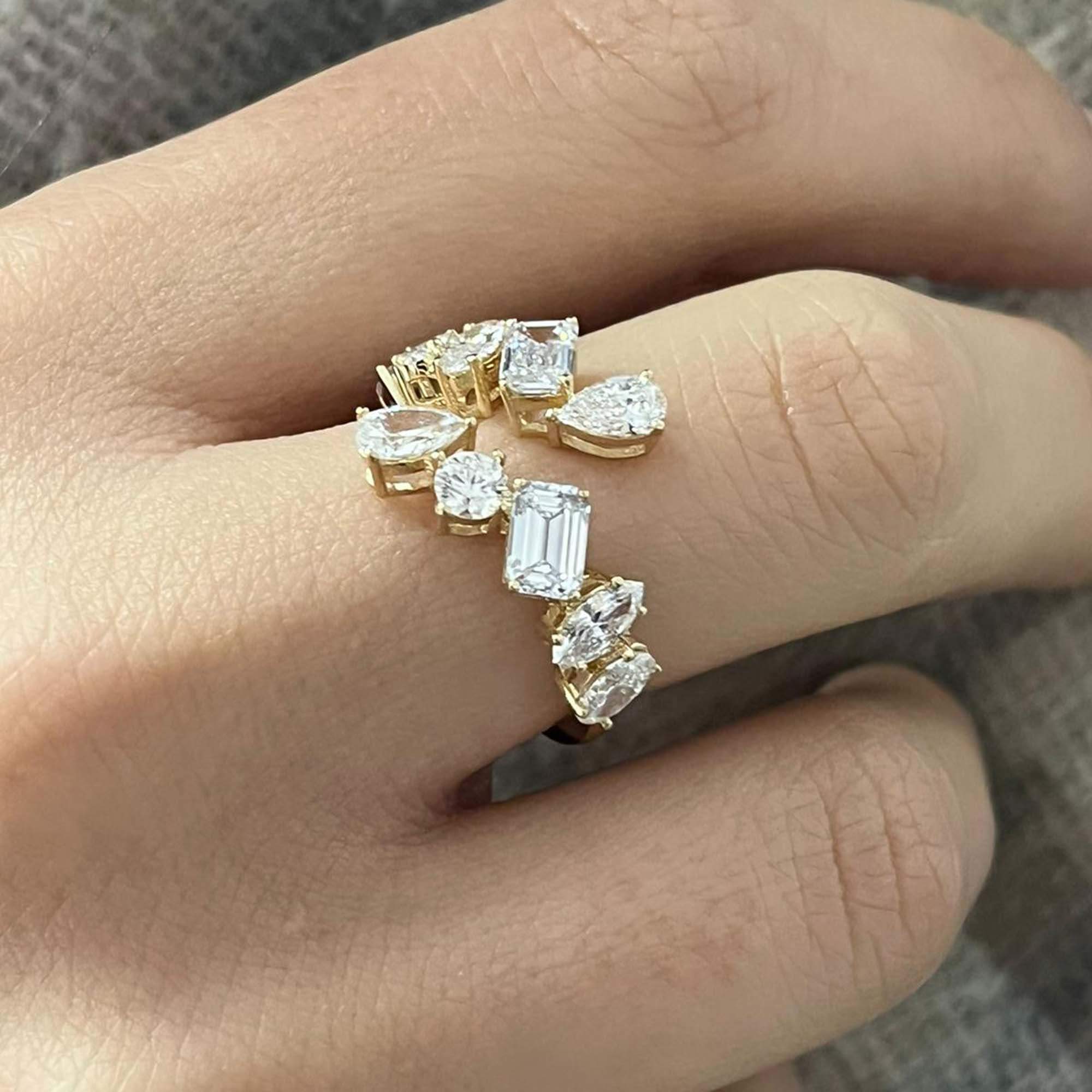 14K Yellow Gold Fancy Lab Grown Band (2.60 ctw) US 7