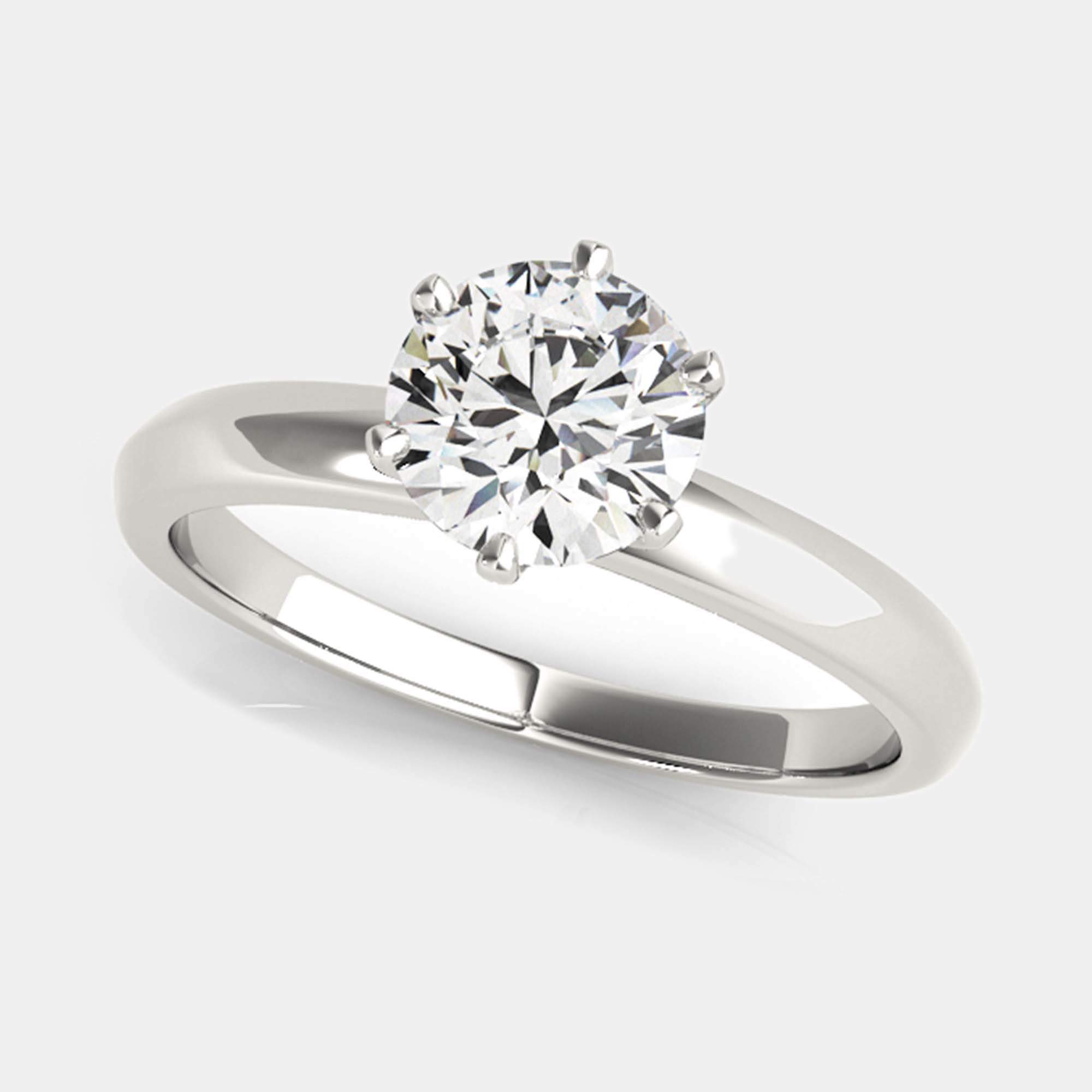14K Round Plain Solitaire Ring (3/4 ctw) US 7