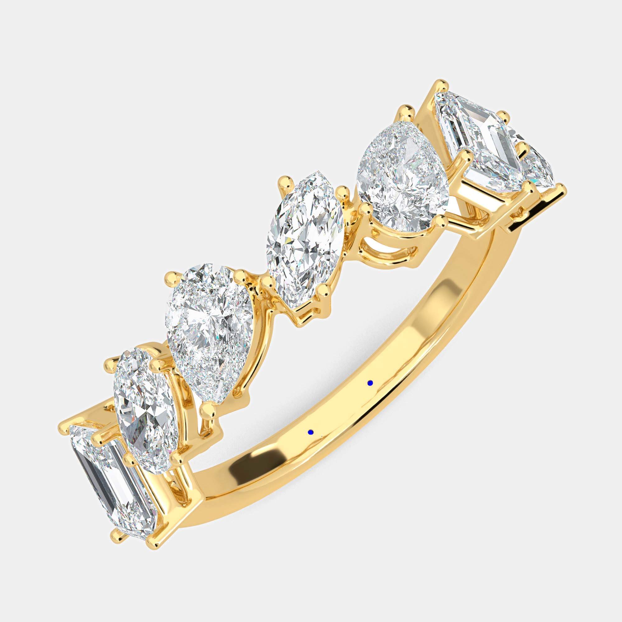 Pre Owned 14K Yellow Gold Fancy Lab Grown Band (2.00 ctw) US 7