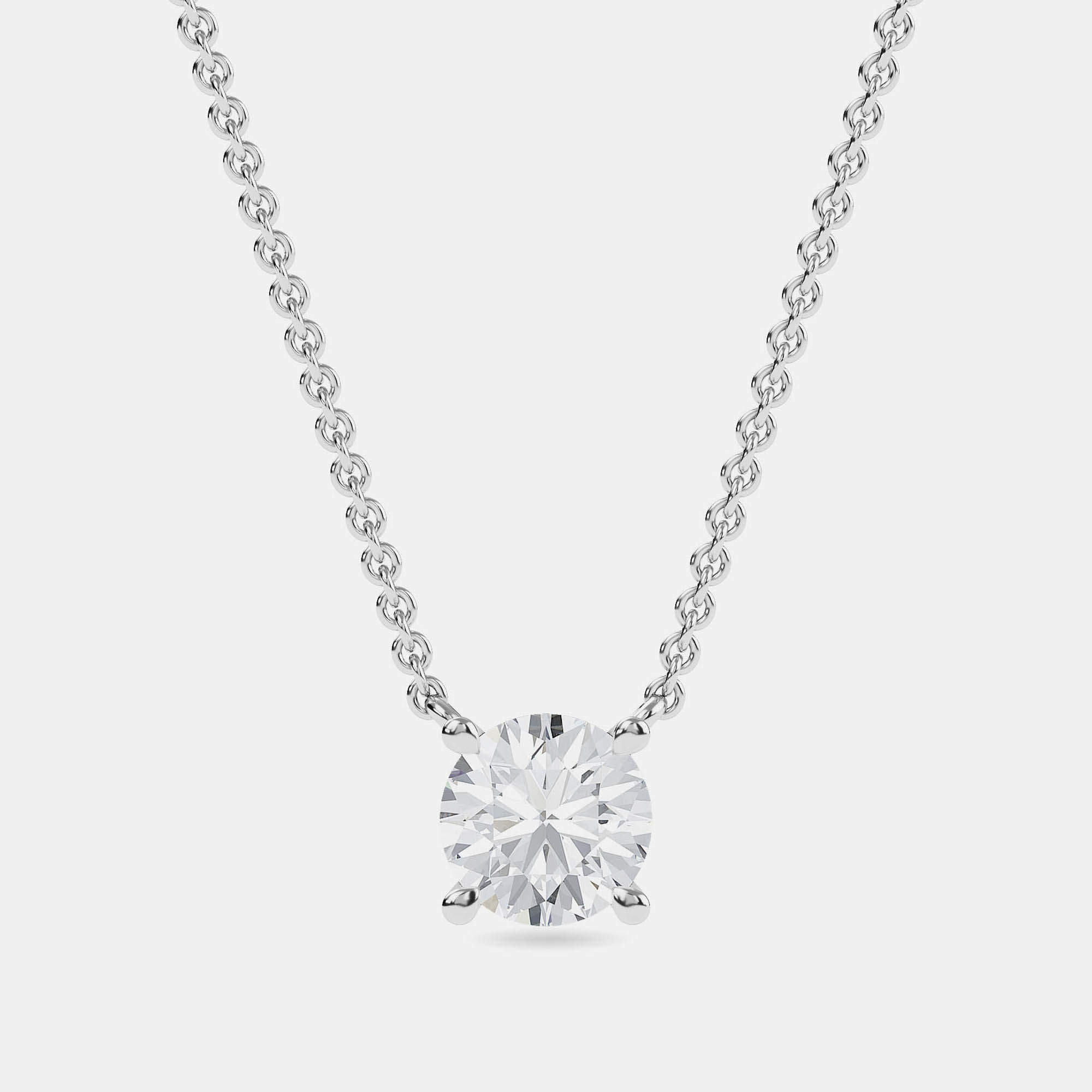 Pre Owned 5.00 Ct Round 14K White Gold Lab Grown Diamonds Solitaire 4 Prong Pendant