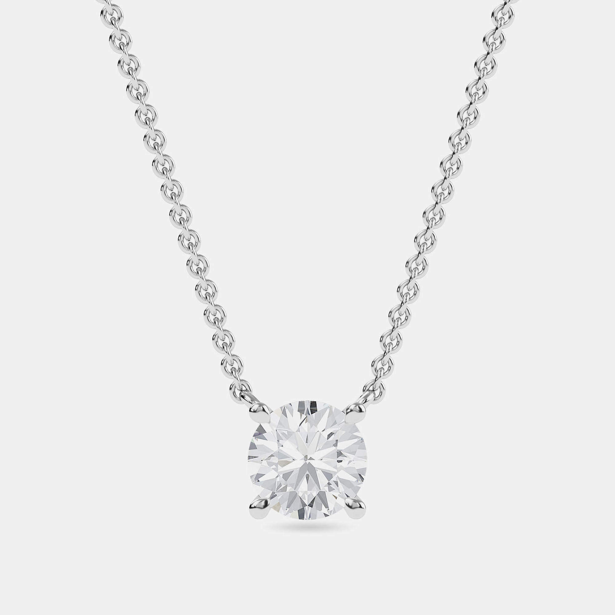 Pre Owned 6.00 Ct Round 14K White Gold Lab Grown Diamonds Solitaire 4 Prong Pendant