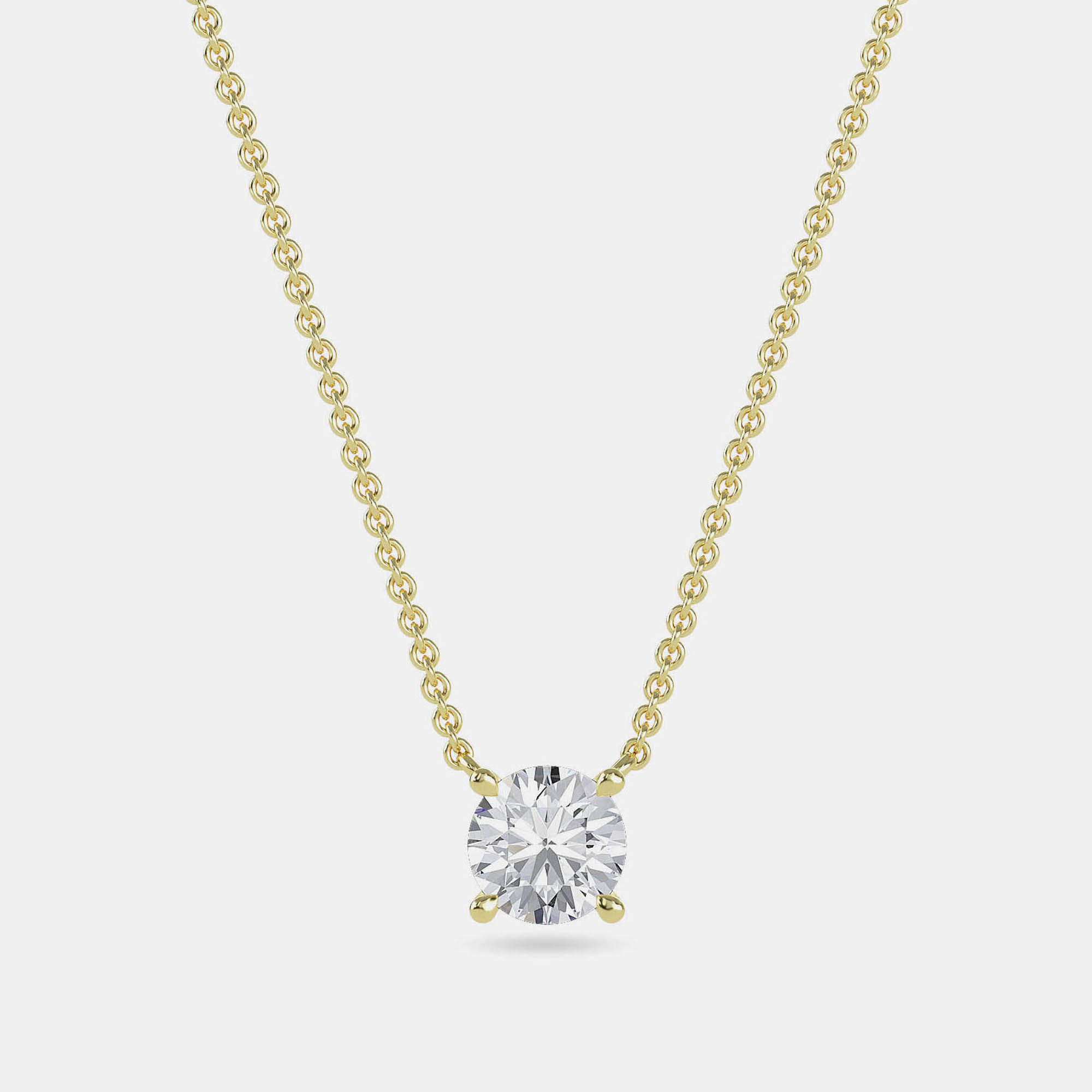 Pre Owned 5.00 Ct Round 14K Yellow Gold Lab Grown Diamonds Solitaire 4 Prong Pendant