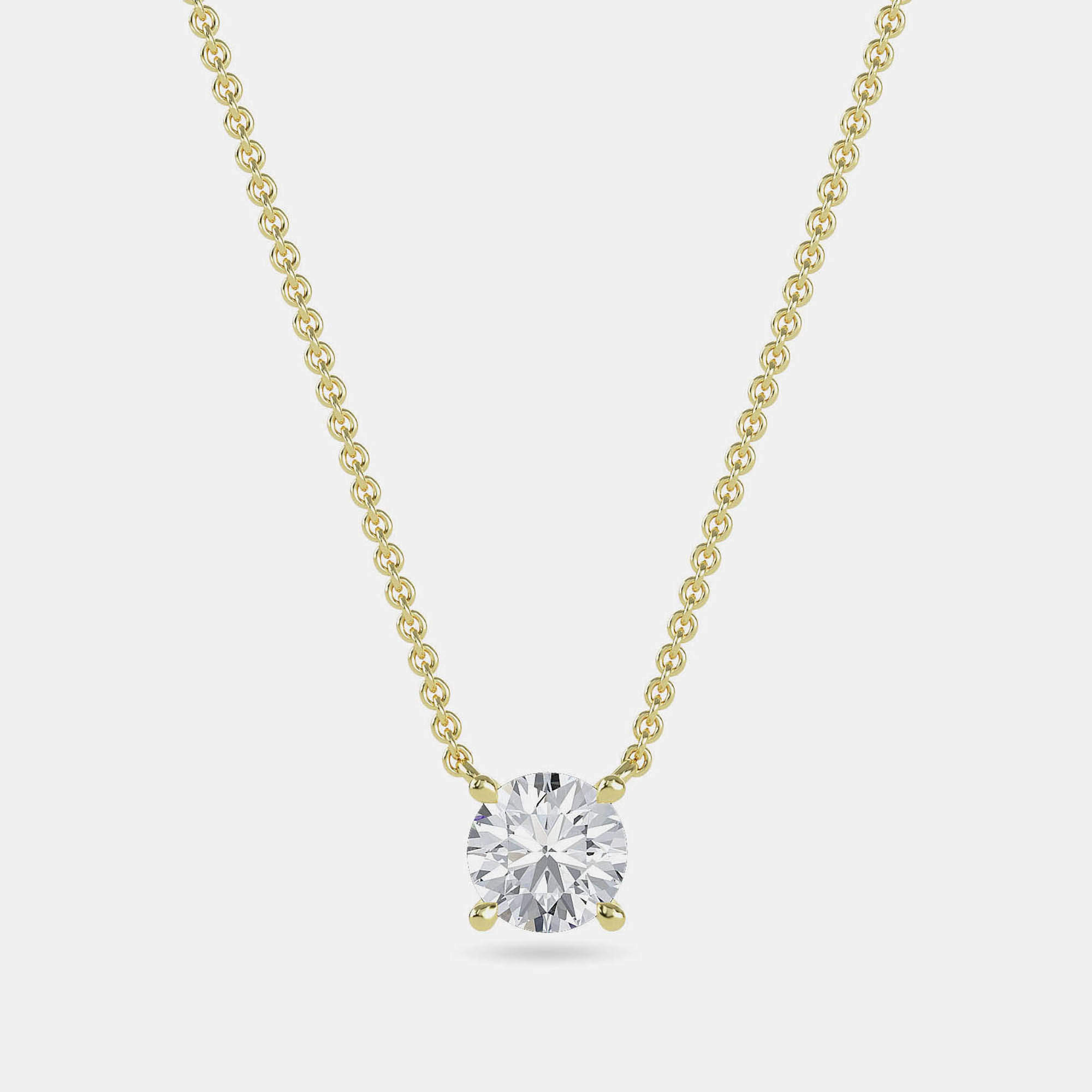 Pre Owned 8.00 Ct Round 14K Yellow Gold Lab Grown Diamonds Solitaire 4 Prong Pendant