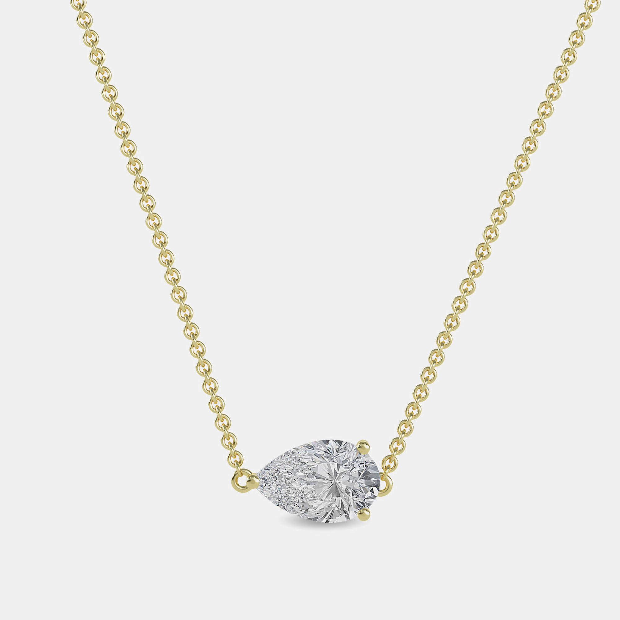 Pre Owned 8.00 Ct Pear 14K Yellow Gold Lab Grown Diamonds Solitaire 3 Prong Pendant