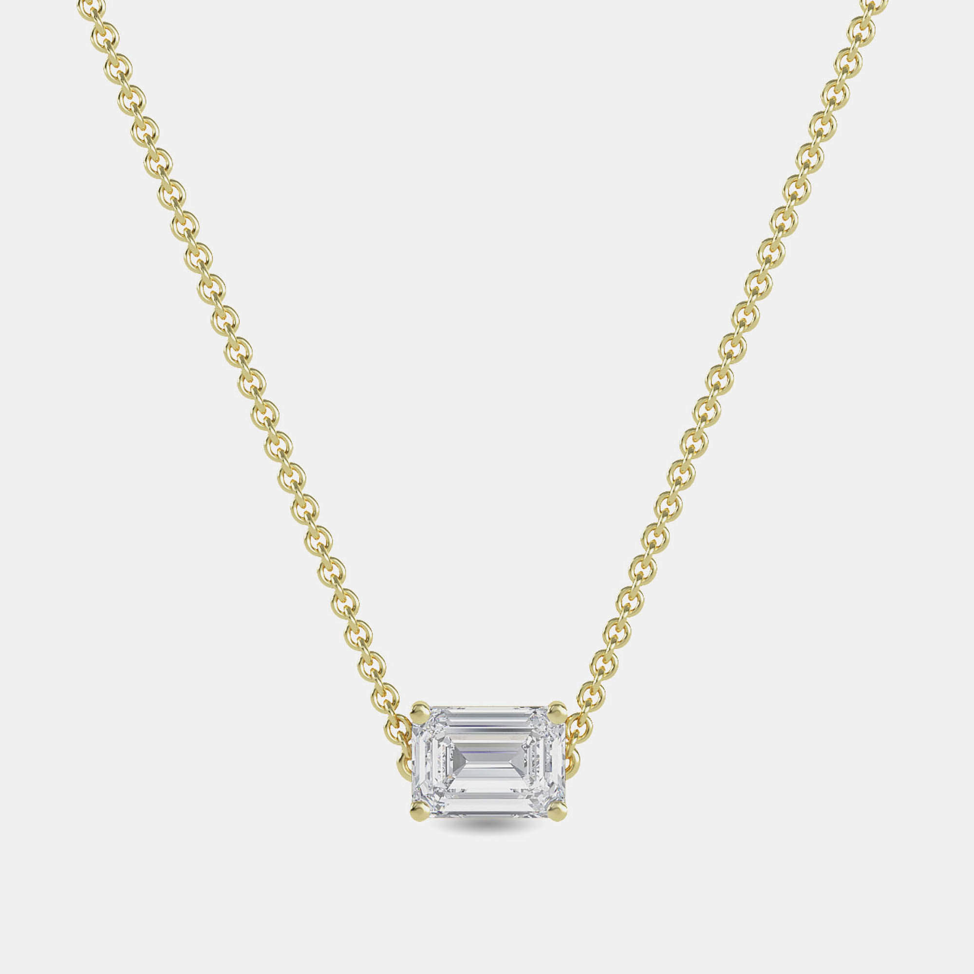 Pre Owned 5.00 Ct Emerald 14K Yellow Gold Lab Grown Diamonds Solitaire 4 Prong Pendant