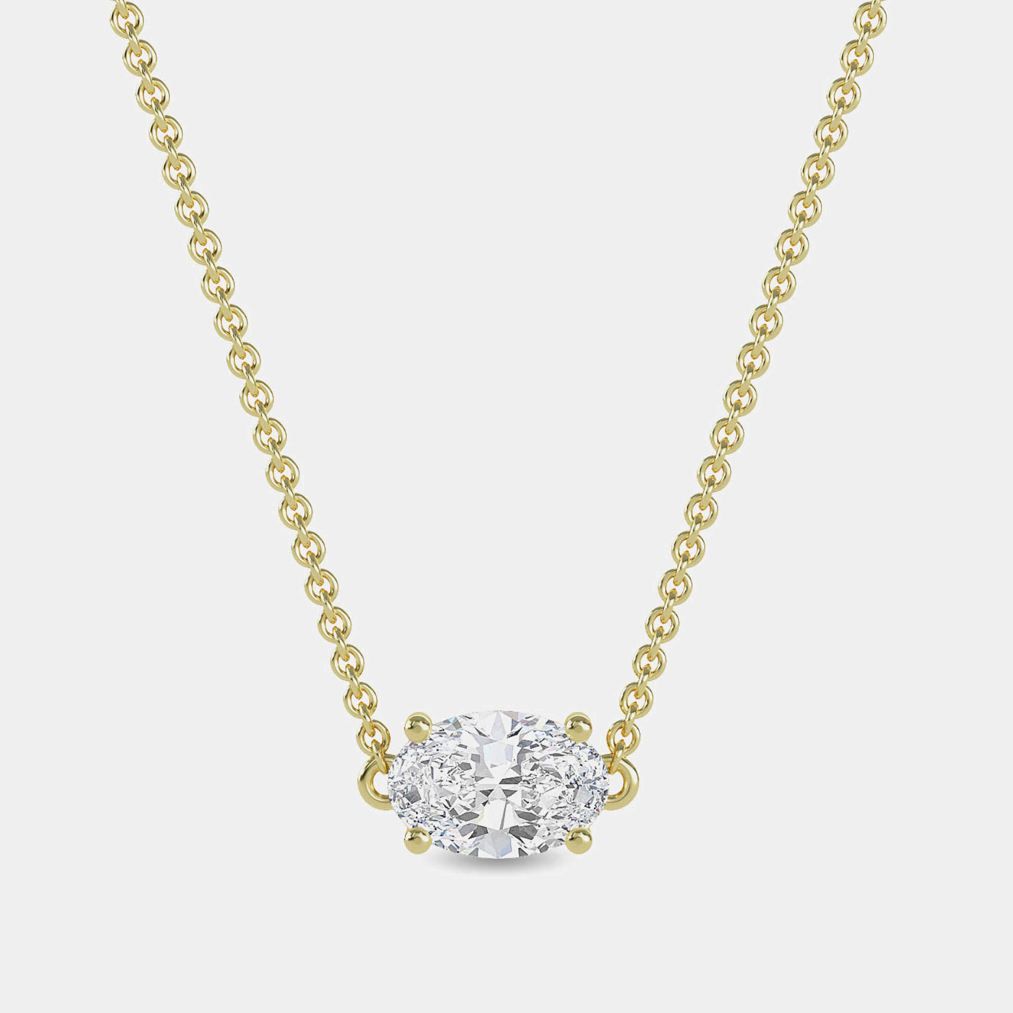Pre Owned 6.00 Ct Oval 14K Yellow Gold Lab Grown Diamonds Solitaire 4 Prong Pendant