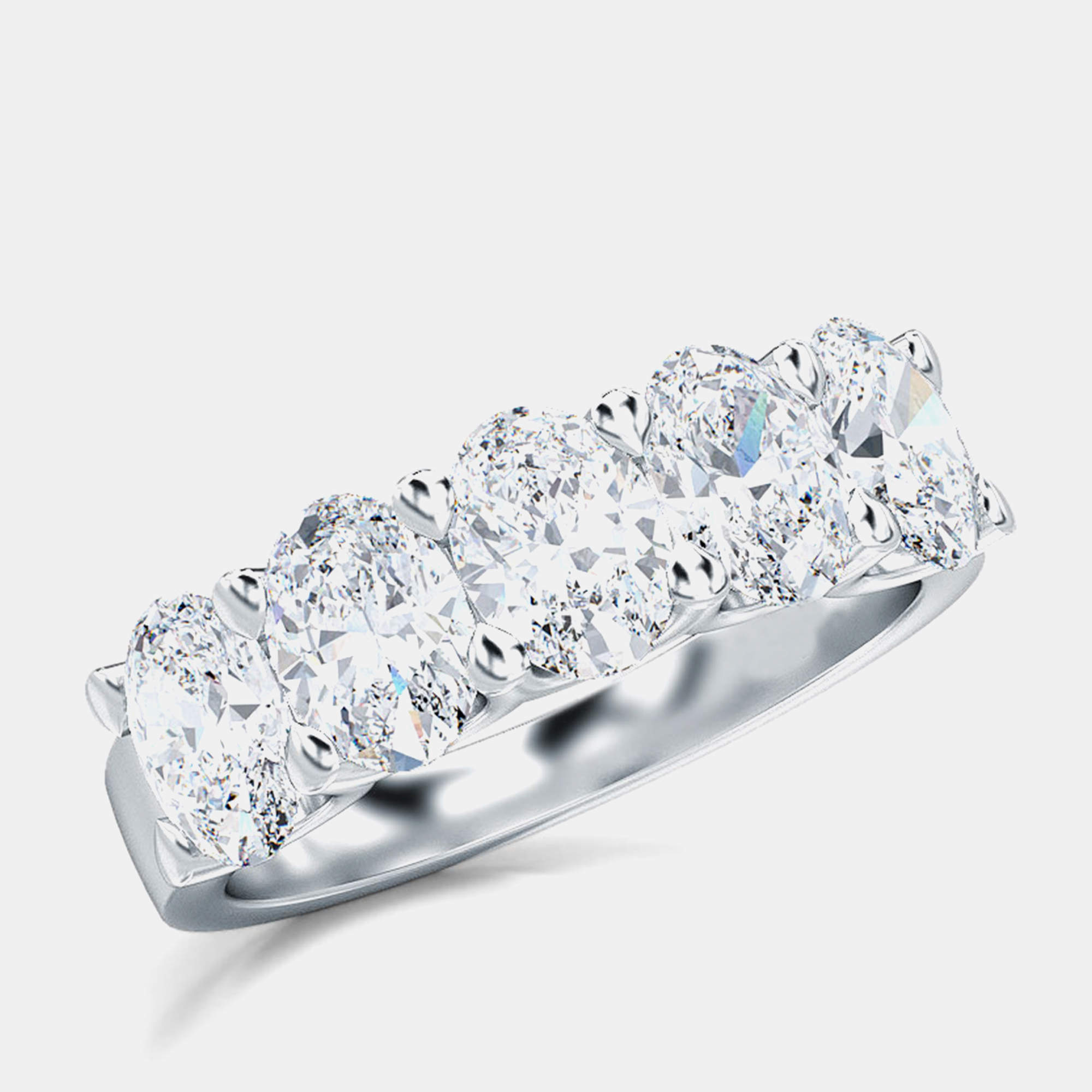 مملوكة مسبقًا 5 Lab Grown Diamonds Oval Cut Straight Band (1 Ctw) US 7