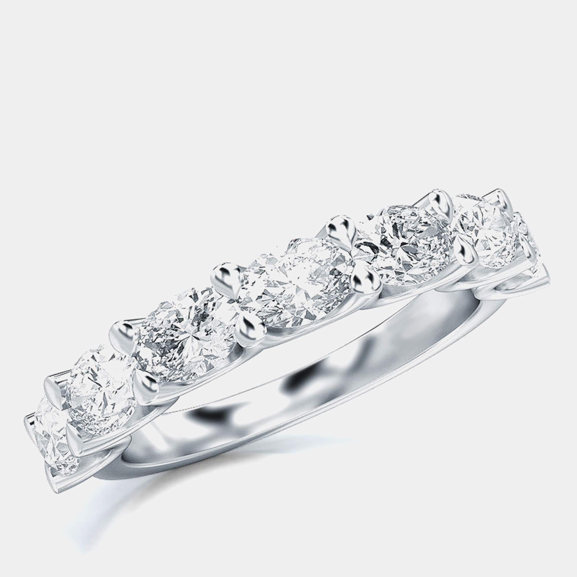مملوكة مسبقًا Oval Cut 7 Lab Grown Diamonds Set Sideways Band (1 1/2 Ctw) US 7