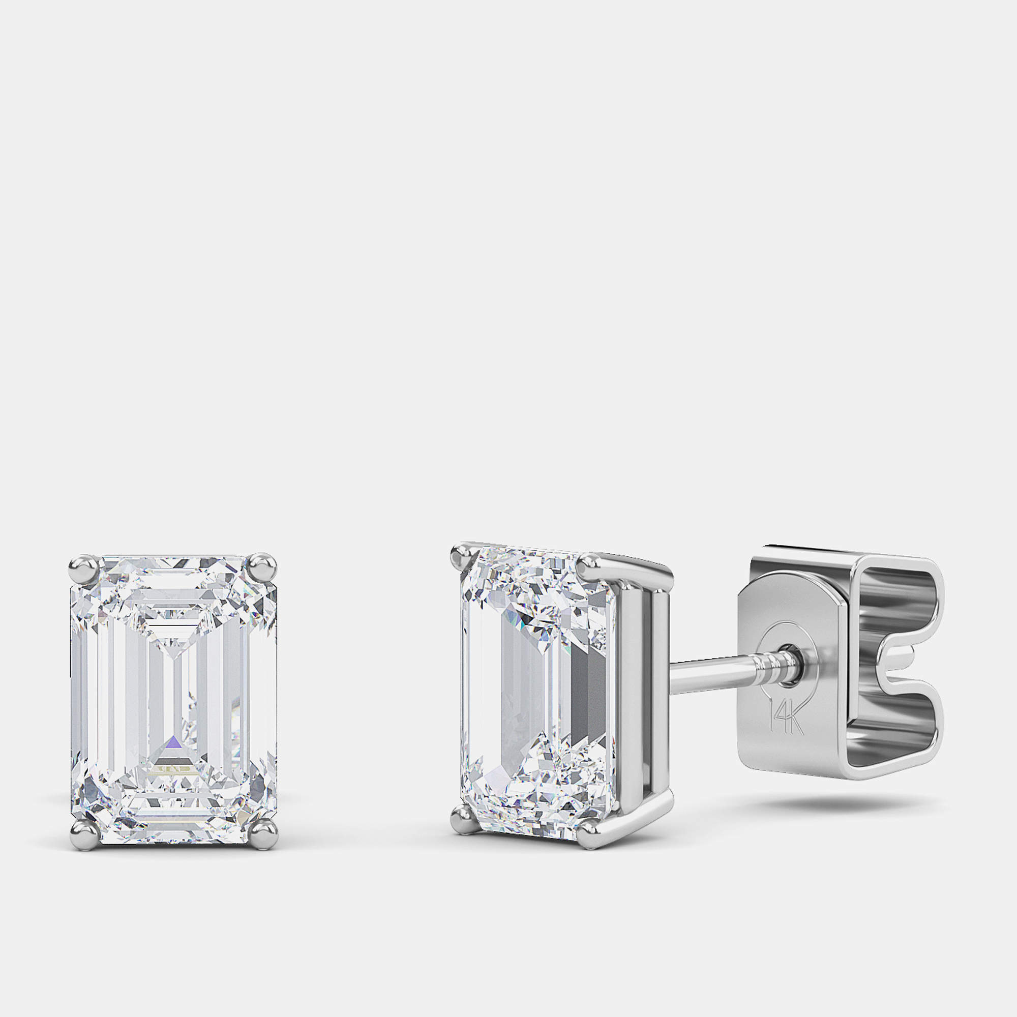 Pre Owned 14K Solitaire Lab Grown Diamonds Earrings (3/4 Ctw)