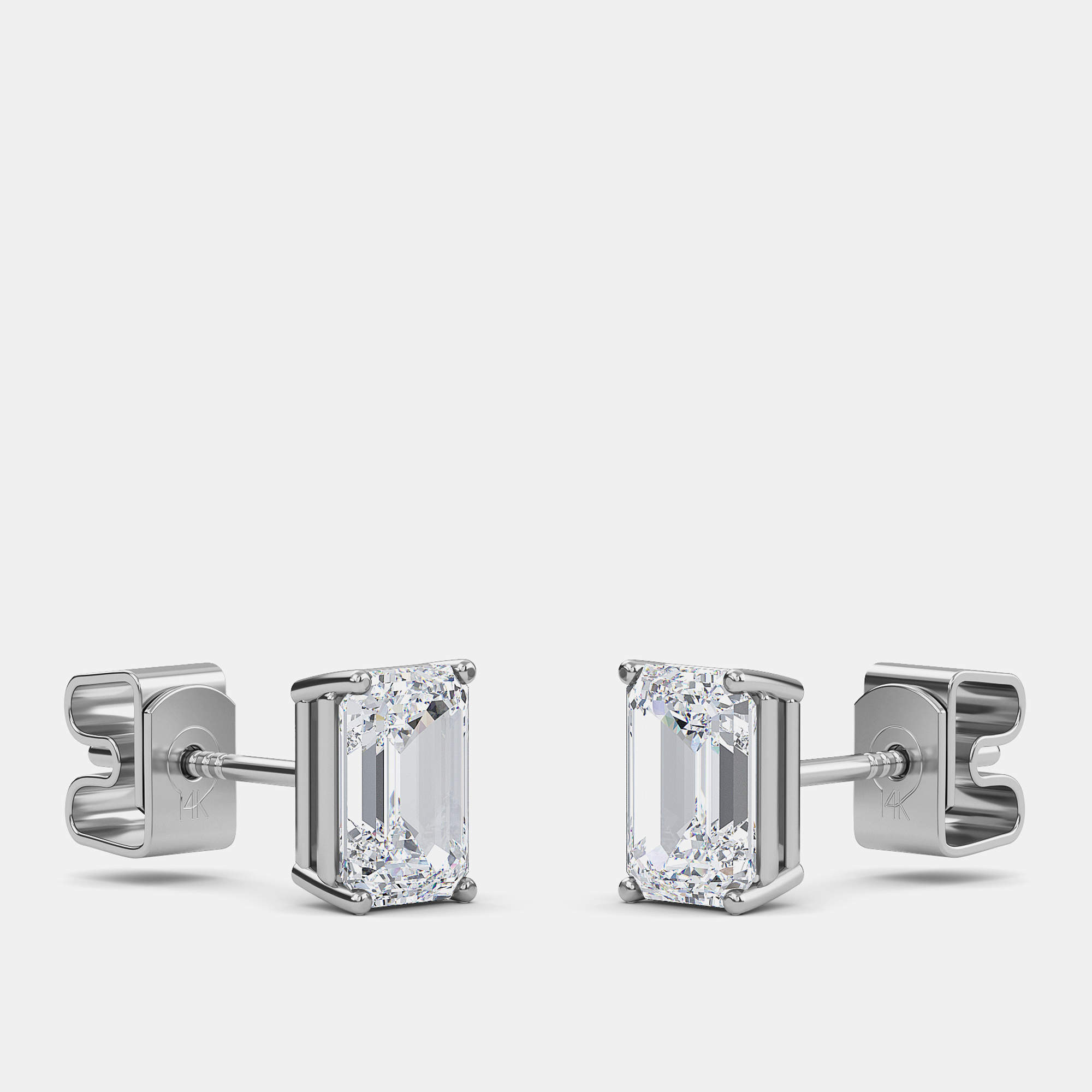 14K Solitaire Lab Grown Diamonds Earrings (1 1/2 Ctw)