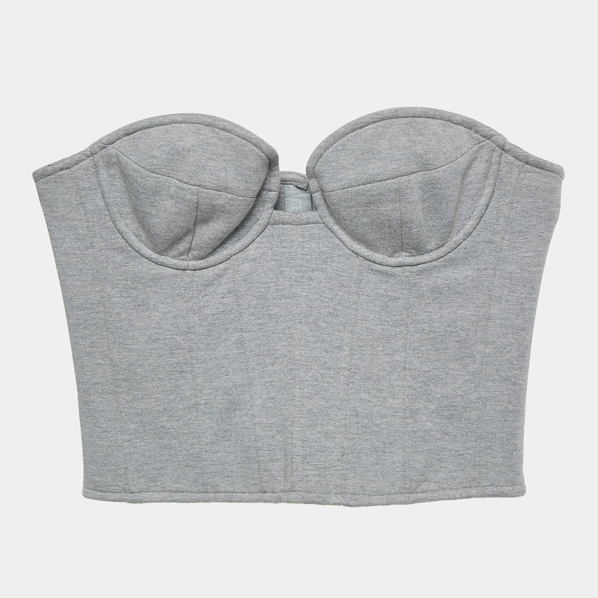 Magda Butrym Grey Jersey Corset Top S