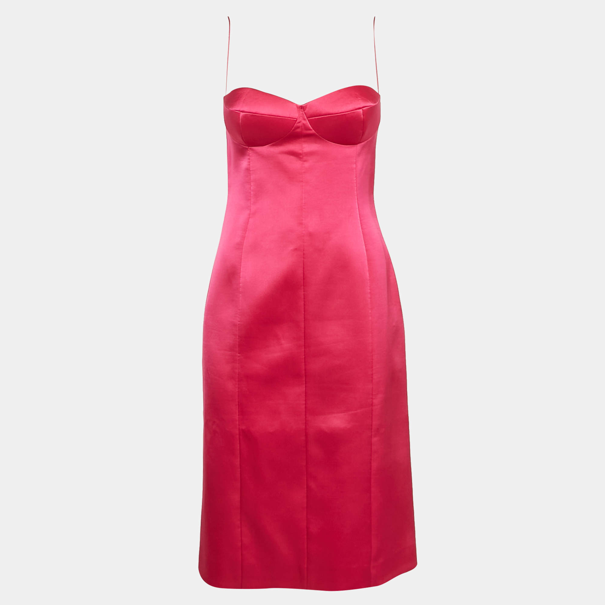 Magda Butrym Pink Satin Strappy Mini Dress S