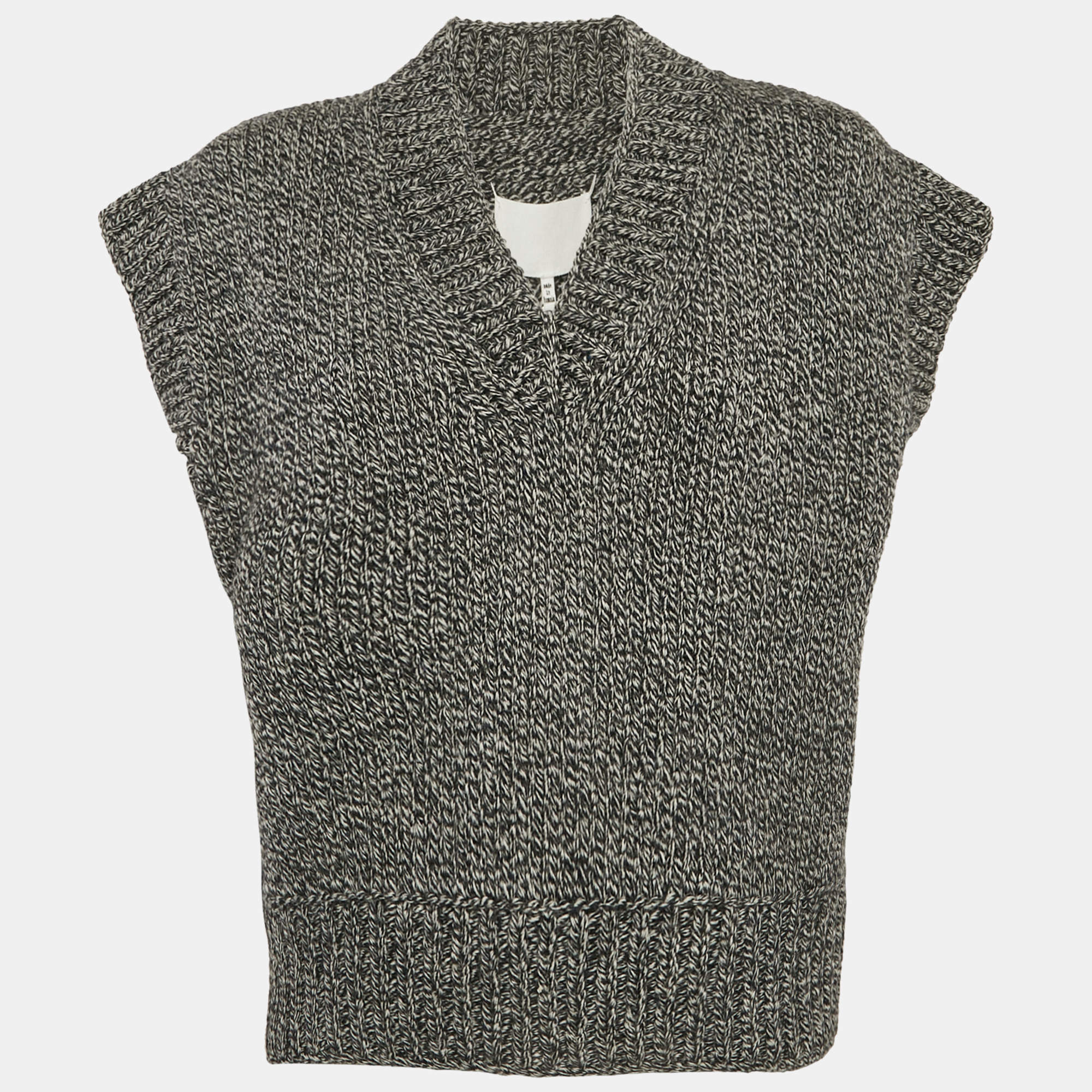 Maison Martin Margiela Grey  Rib Knit V-Neck Sweater Vest M
