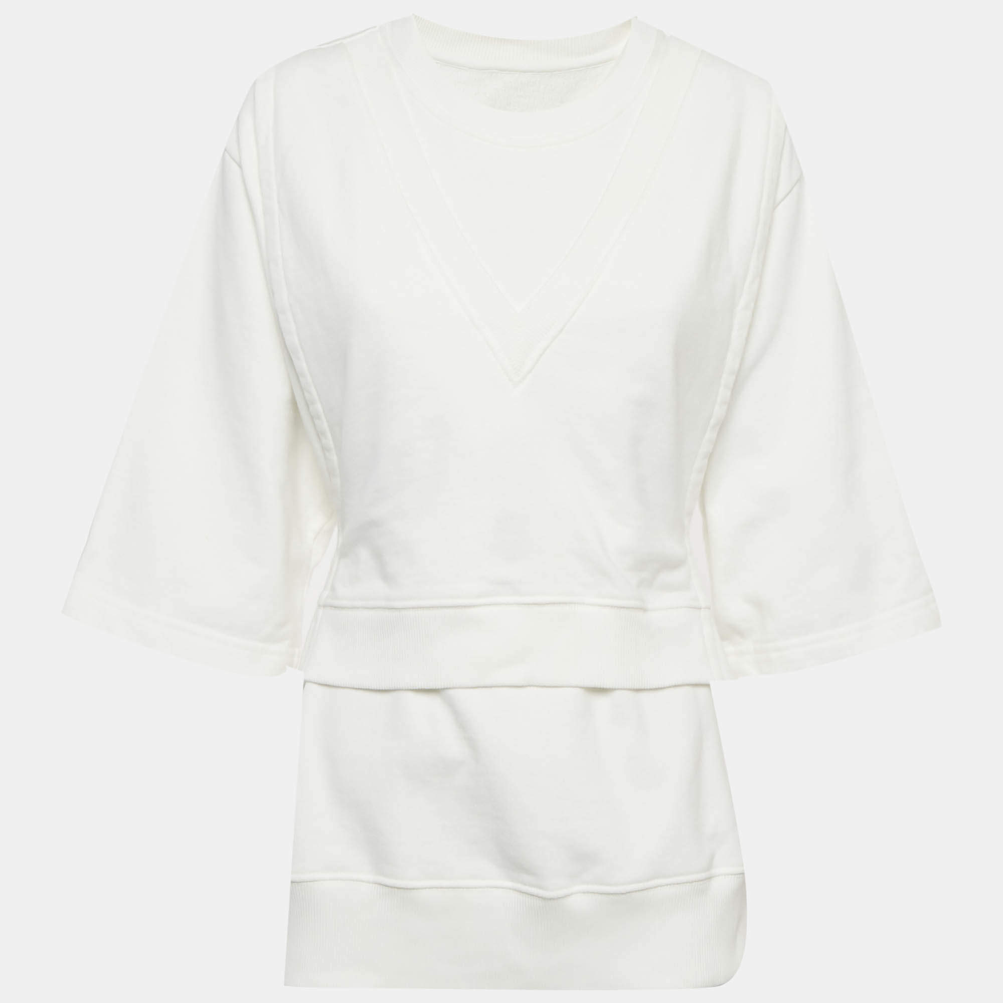 Pre Owned تي شيرت ميزون مارتن مارجيلًا أبيض جيرسي إم إم 6 صغير