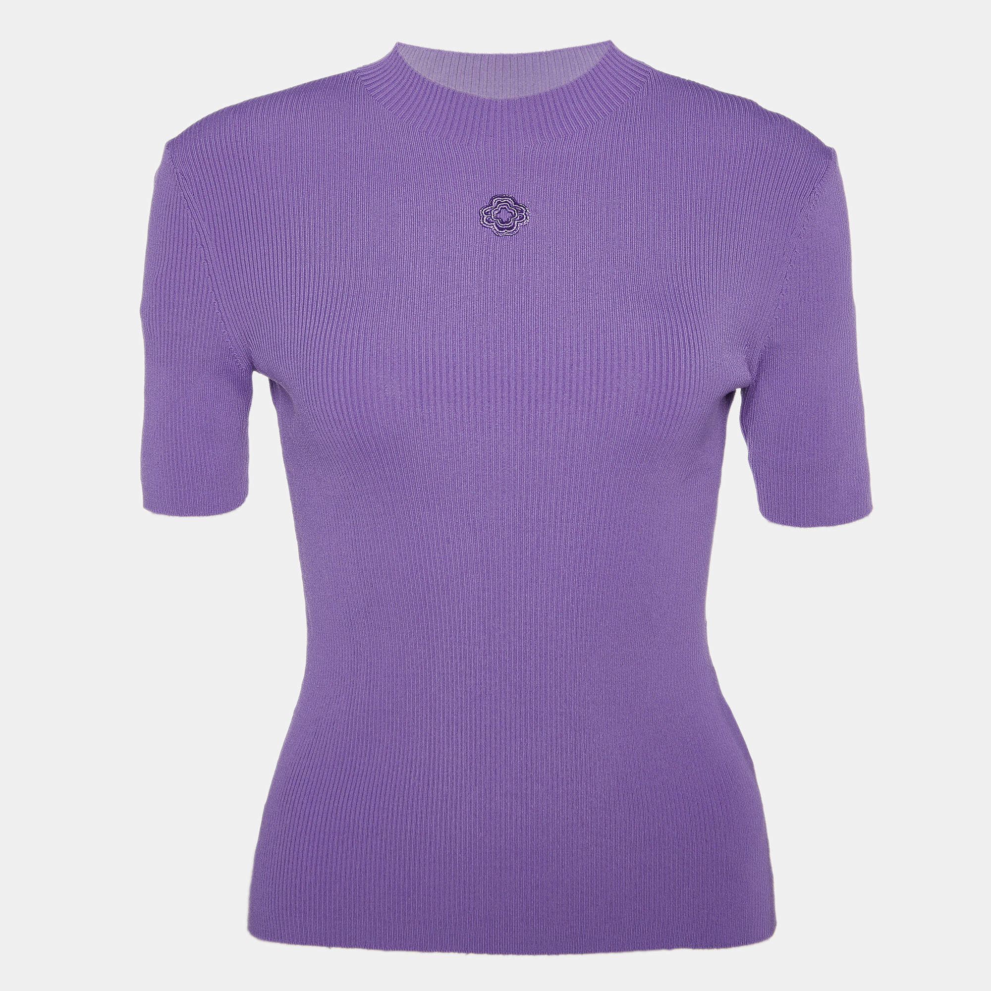 Pre Owned Maje Purple Knit Mock Neck Top S