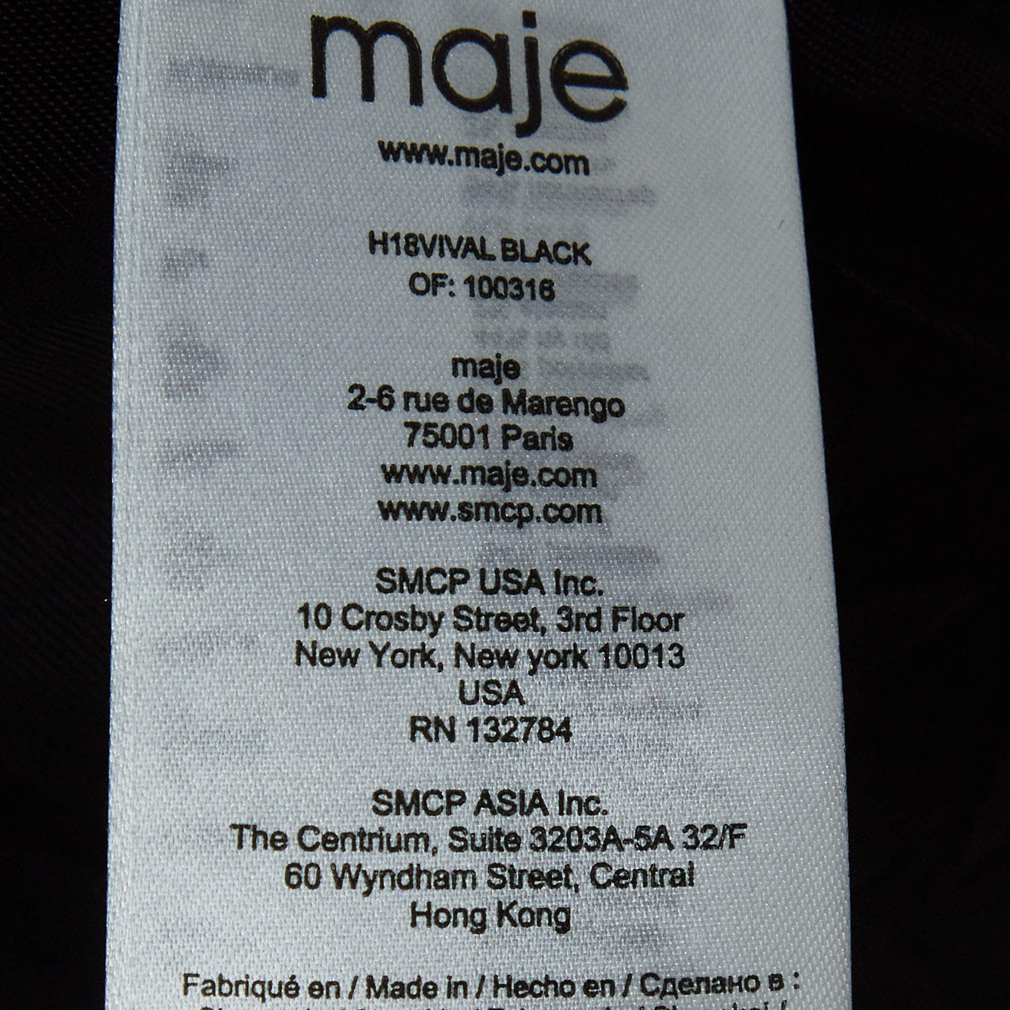 Pre Owned Maje Black Wool-Blend Belted Blazer L