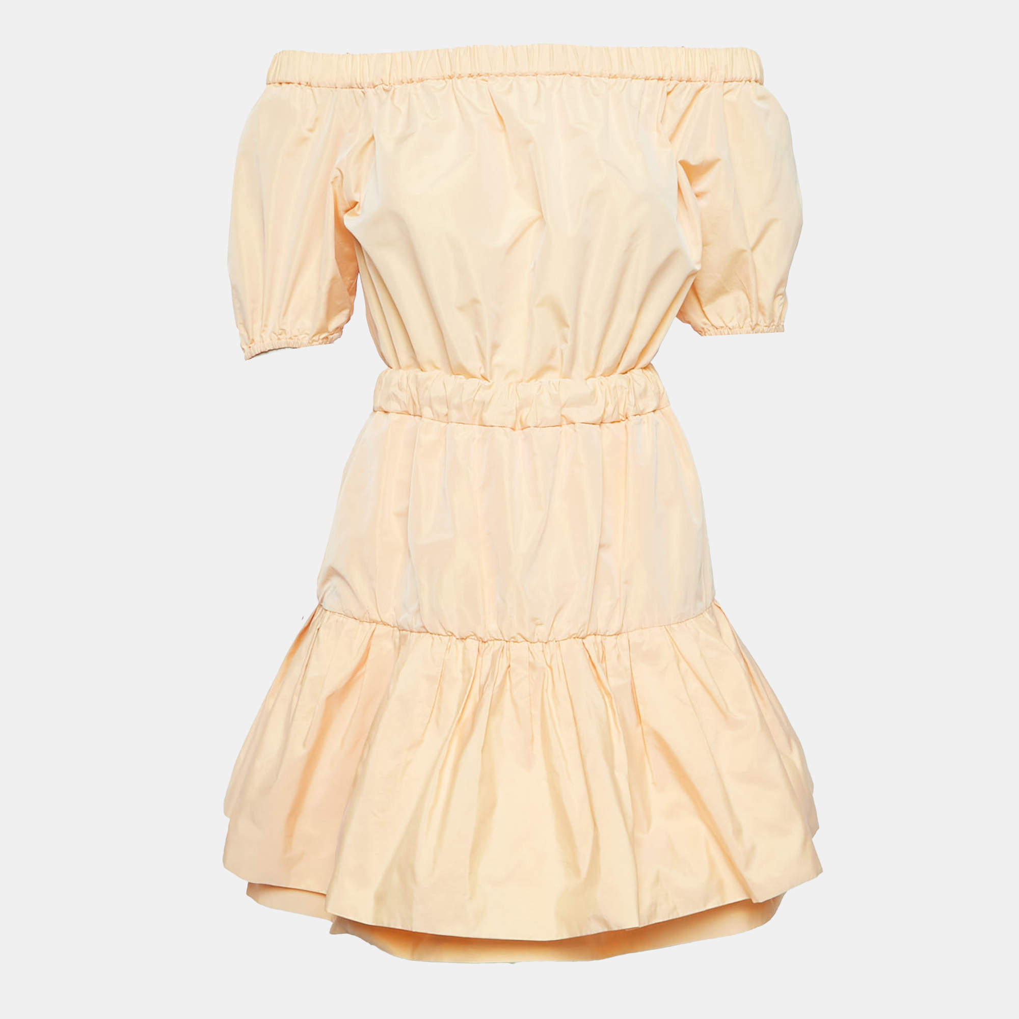 Pre Owned Maje Orange Crepe Tiered Mini Dress M