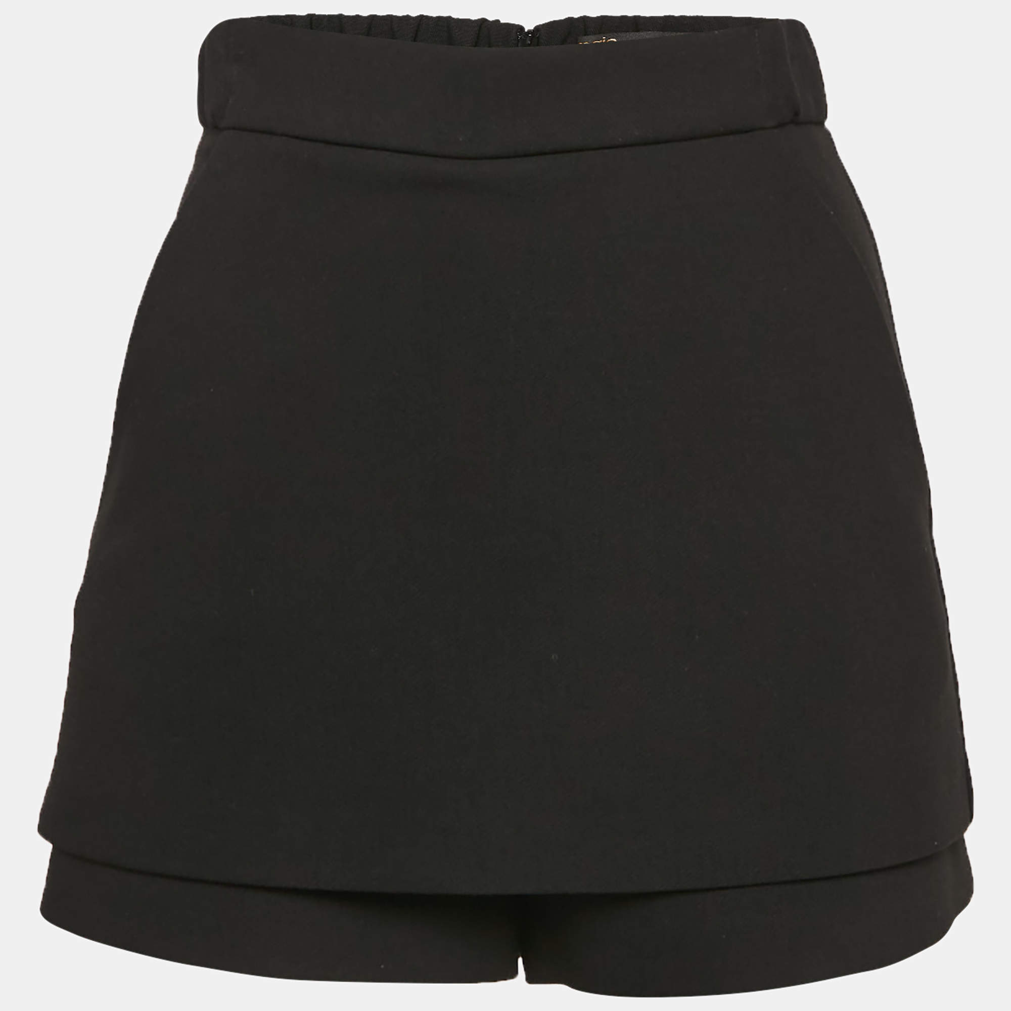 Maje Black Stretch Crepe Shorts XS