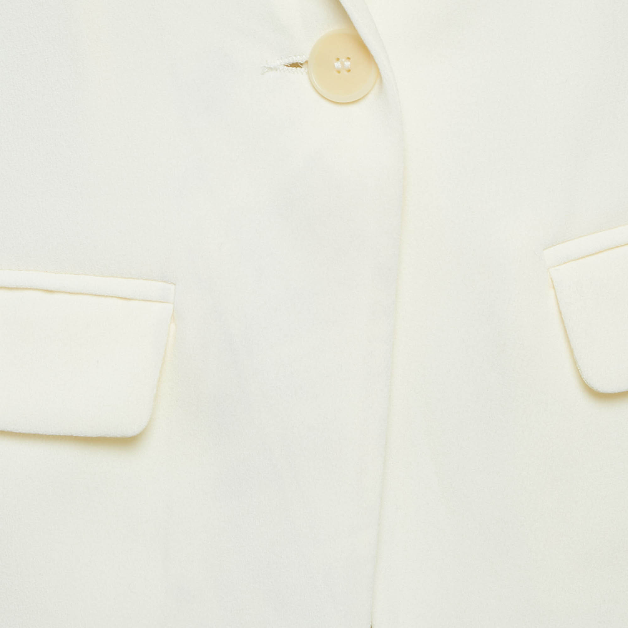 Pre Owned Maje Cream Crepe Lace Trimmed Blazer S