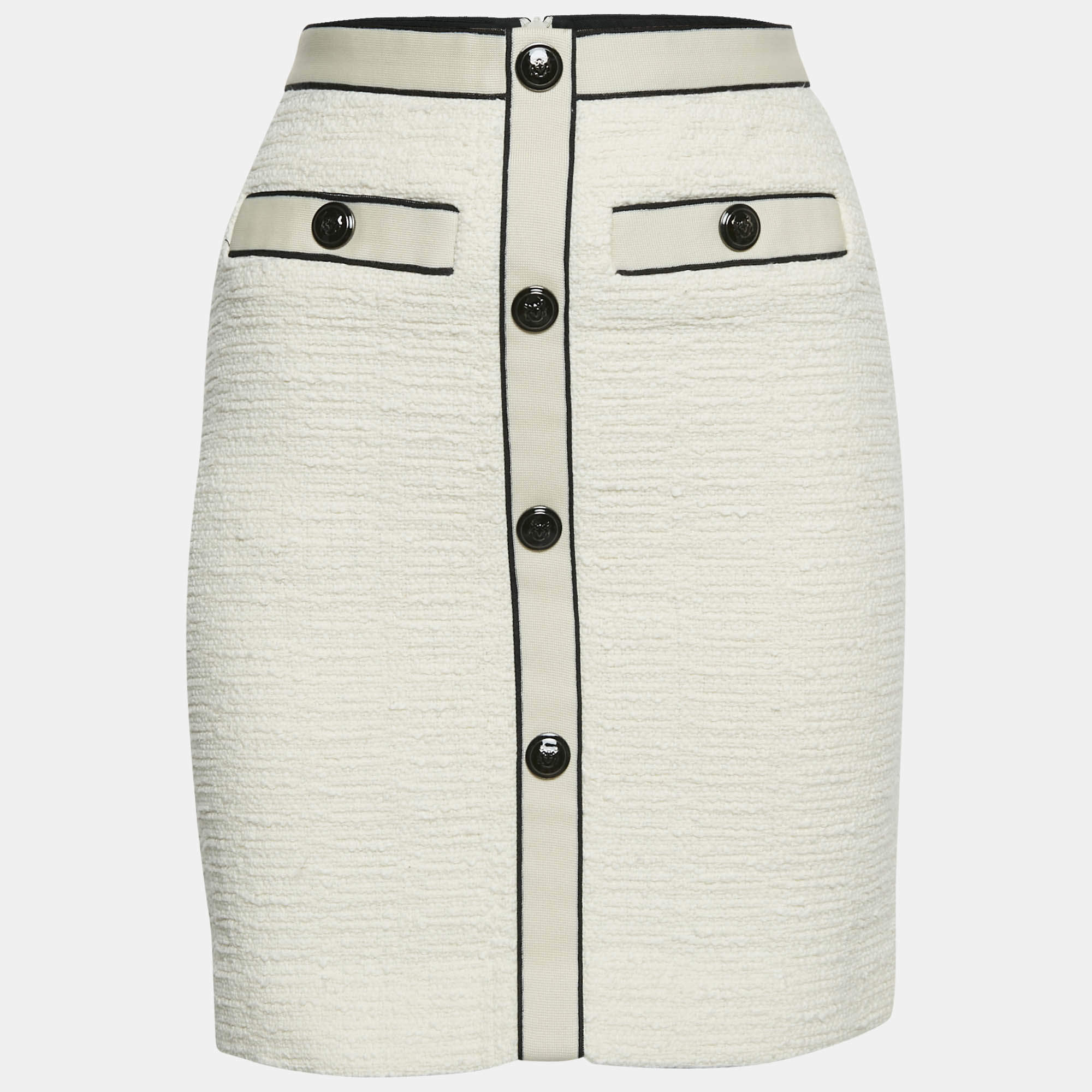 Maje White Tweed Mini Skirt XS