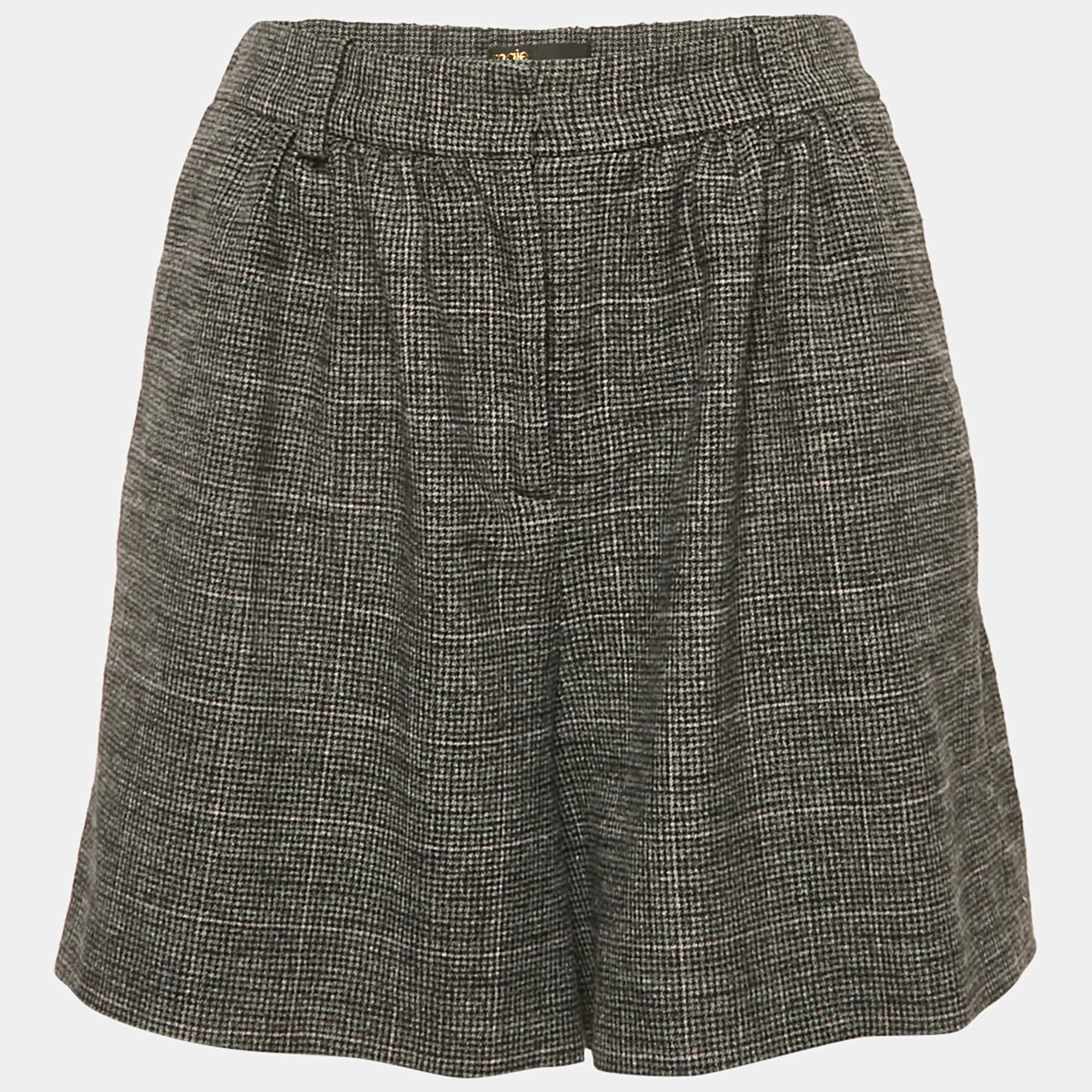 Maje Black Houndstooth Skorts L