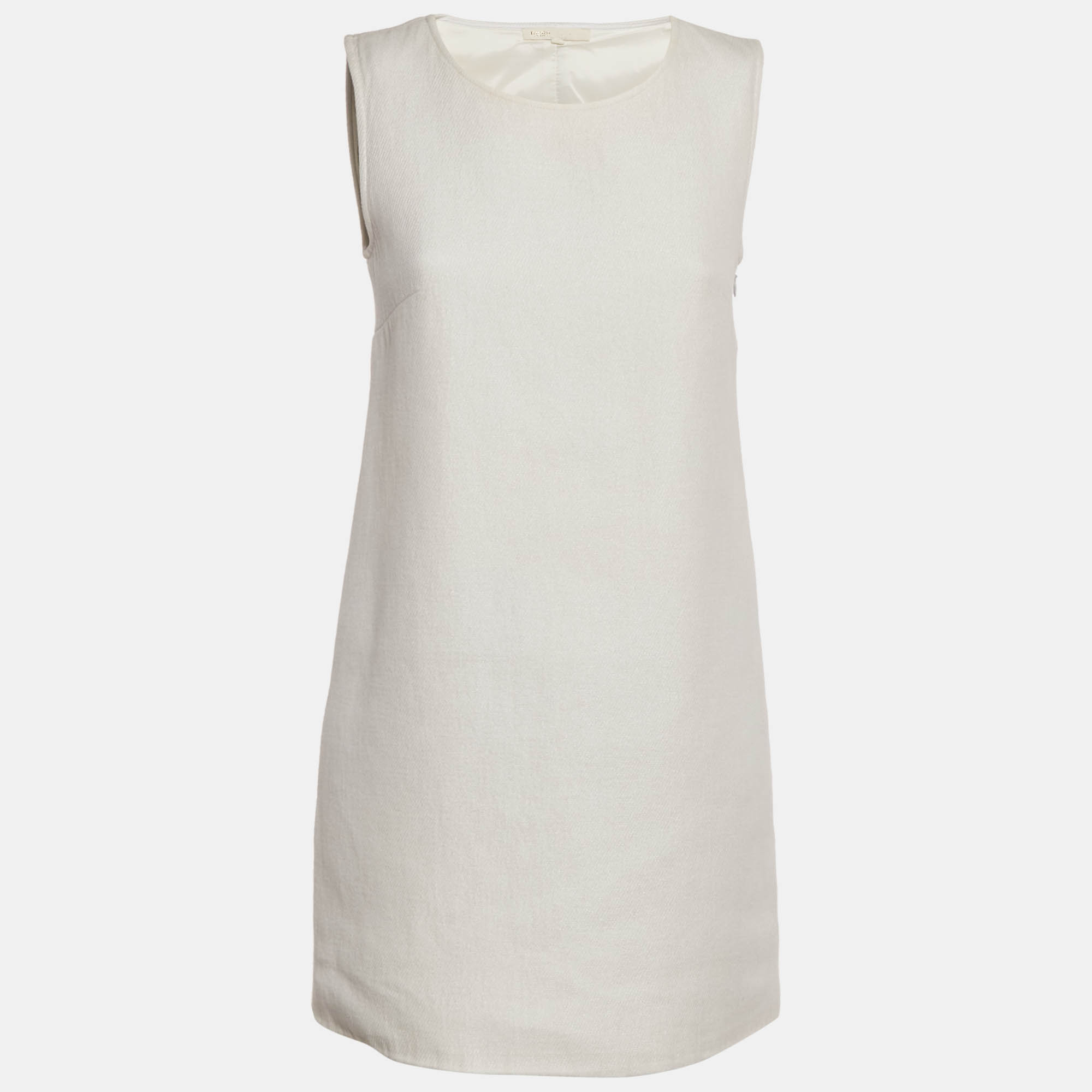 Pre Owned فستان ميني أبيض معدني من القطن رايدر بحجم متوسط - ماج