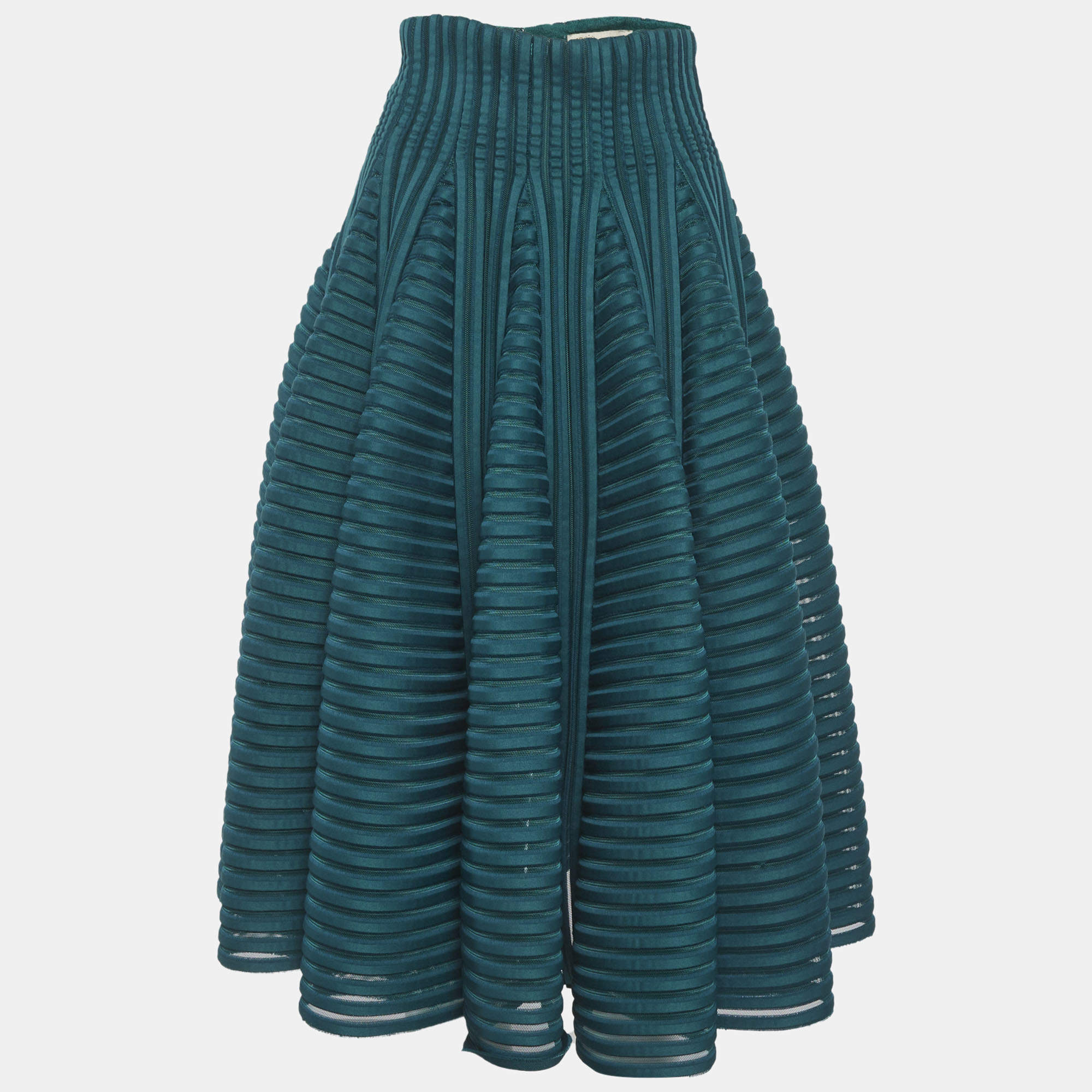 Pre Owned Maje Green Mesh Julien Mini Skirt S