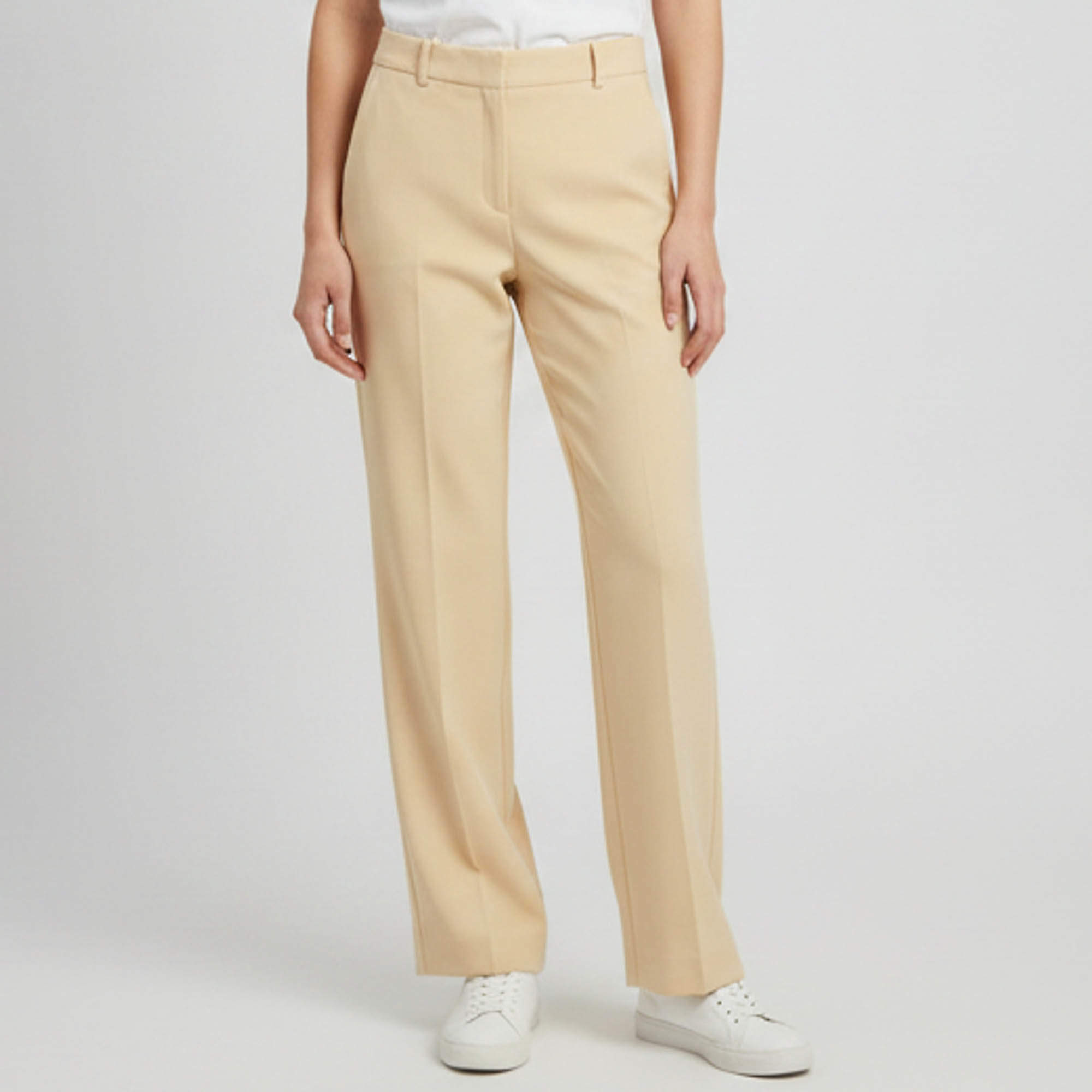 مملوكة مسبقًا Maje Beige Lyocell Blend Straight Fit Trousers S