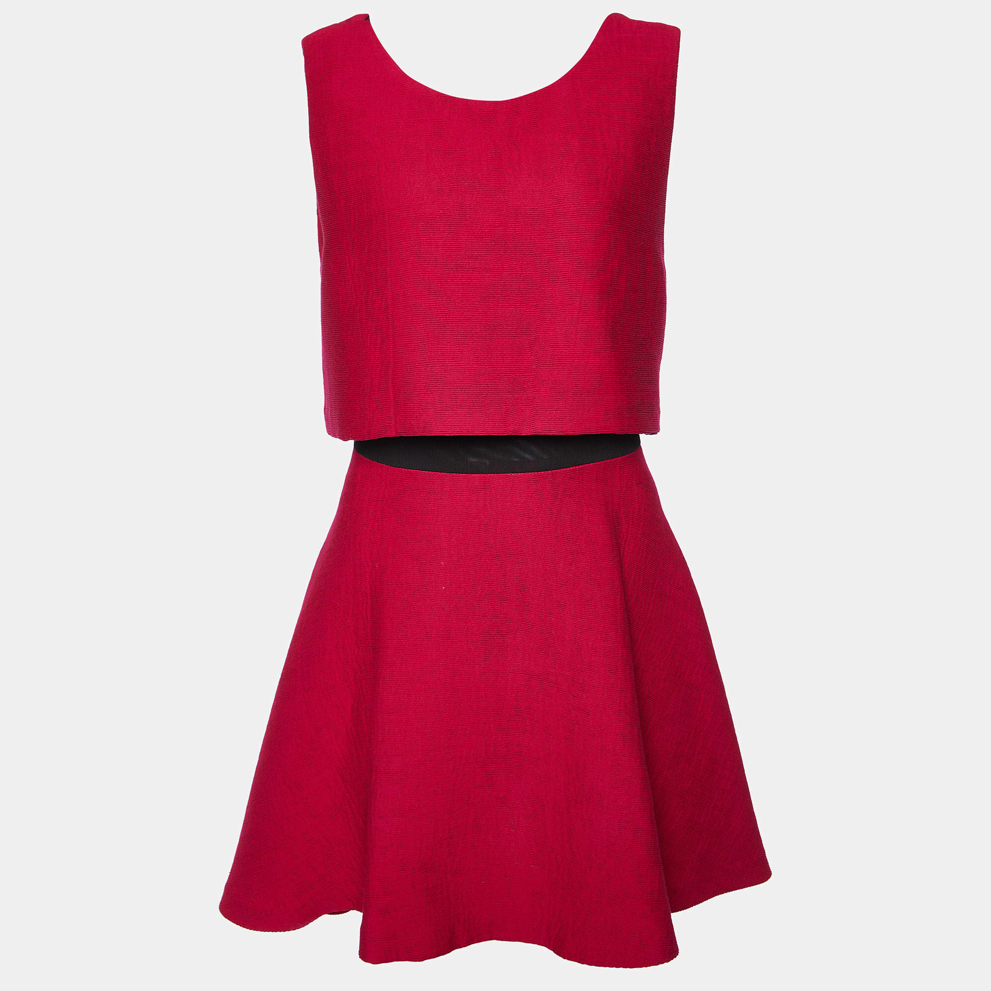 Pre Owned Maje Pink Textured Sleeveless Mini Dress M