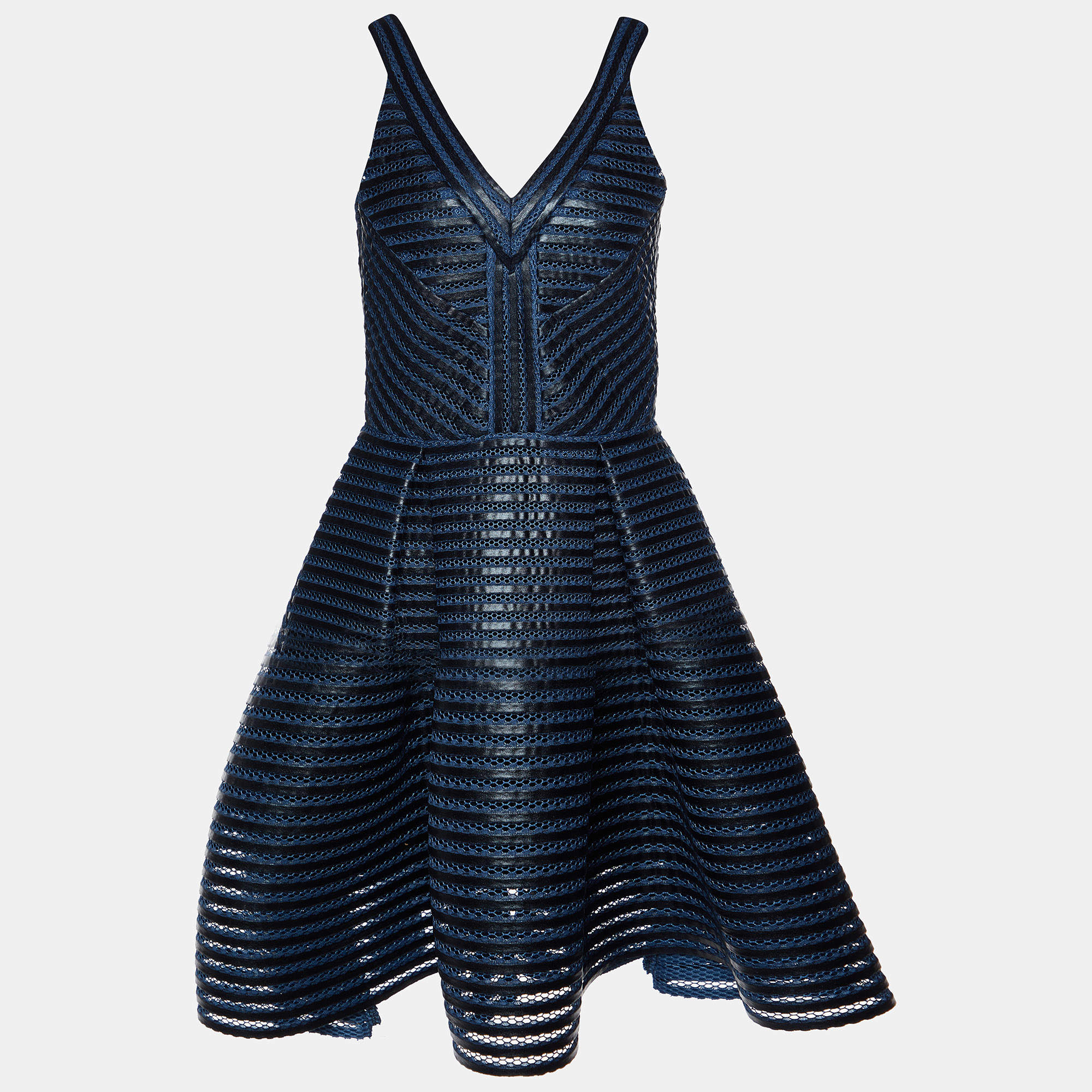 Maje Navy Blue Mesh Rosemount Mini Dress L