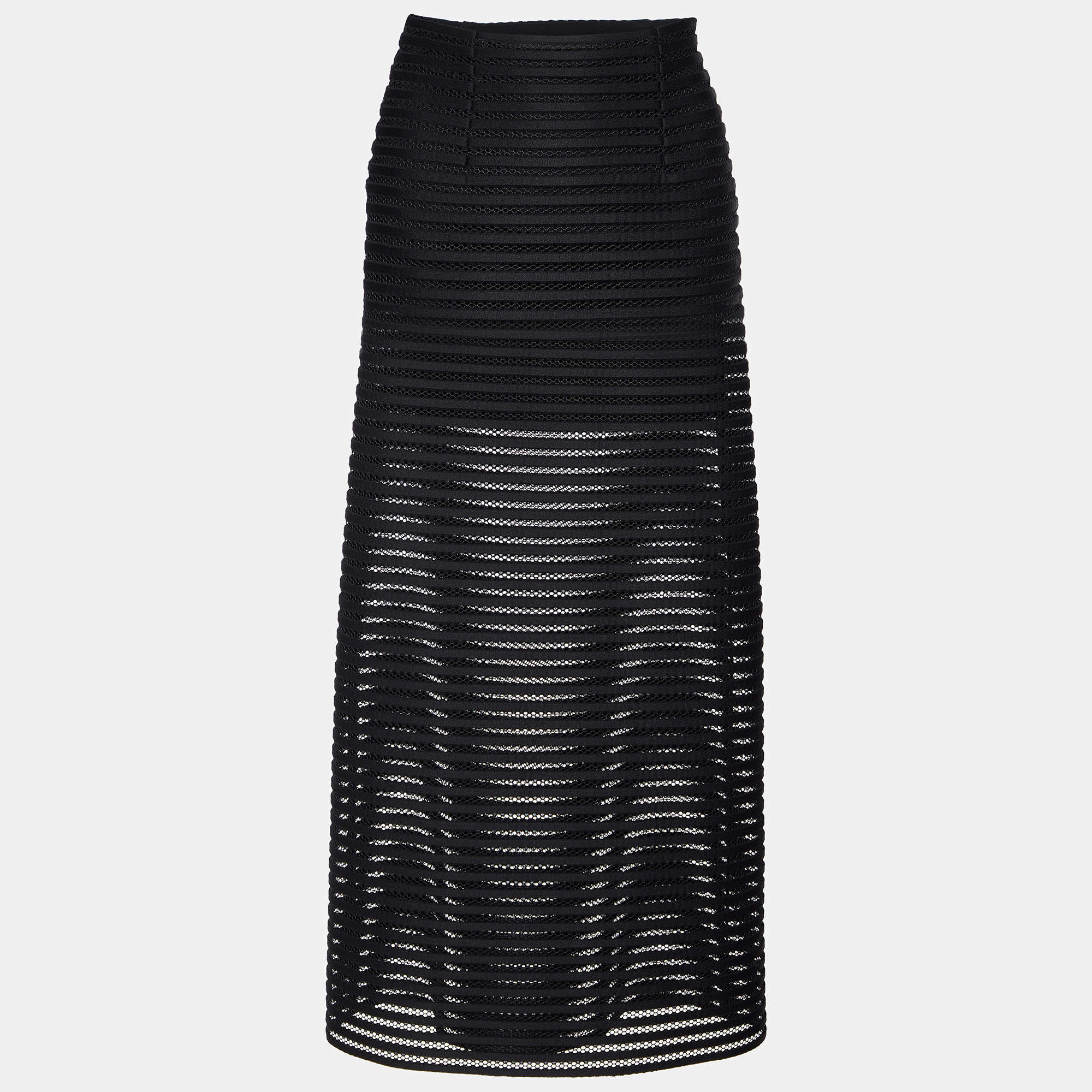 Maje Black Mesh & Jersey Jeunesse Maxi Skirt S