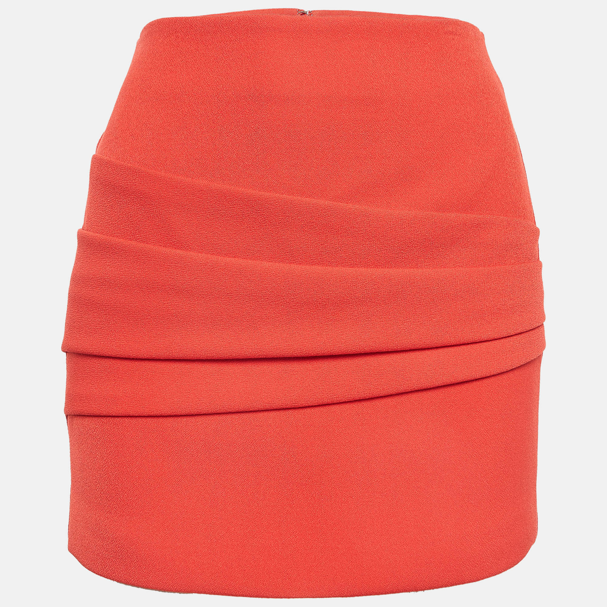 Maje Red Crepe Pleated Mini Skirt S