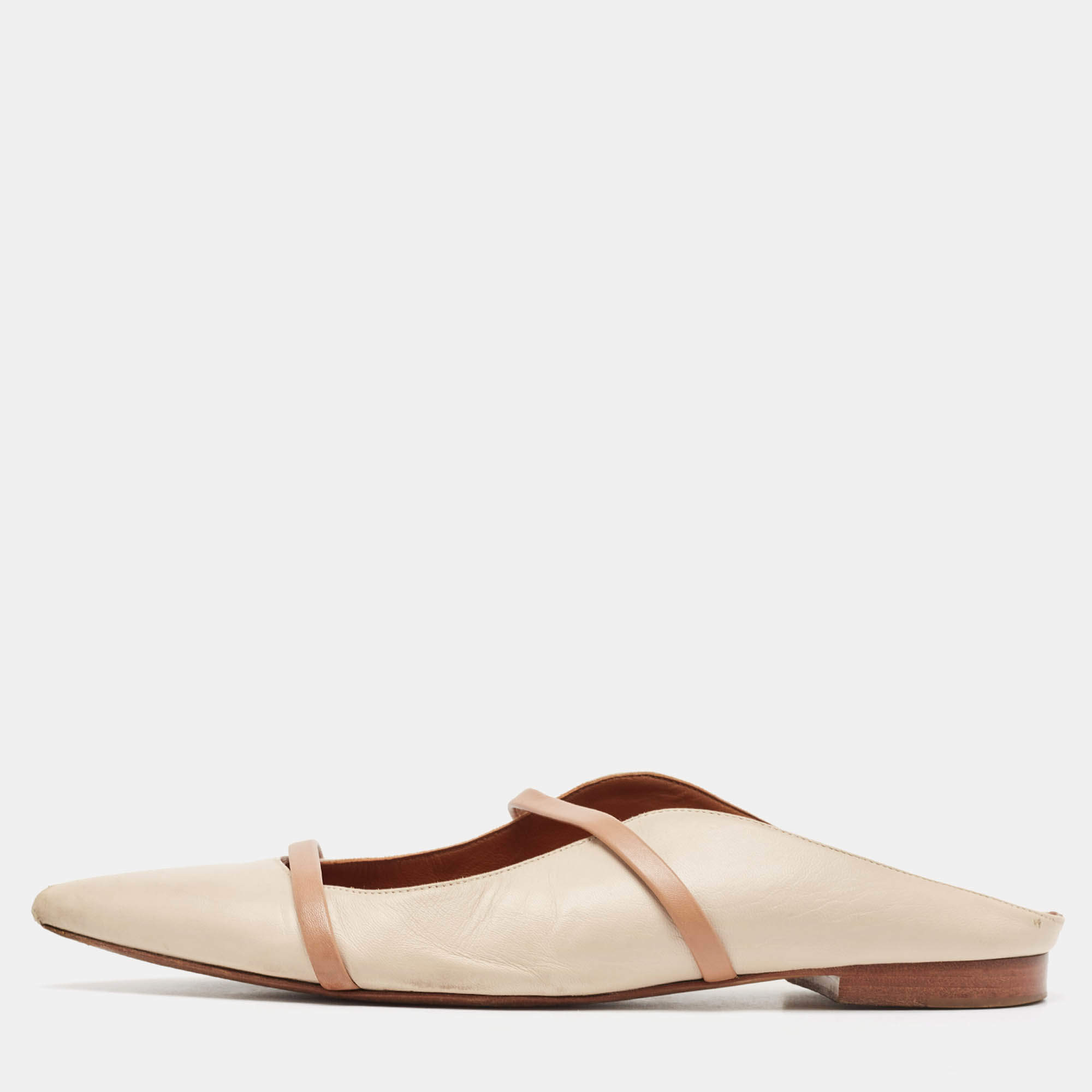 Malone Souliers Beige Leather Maureen Mules Size 41