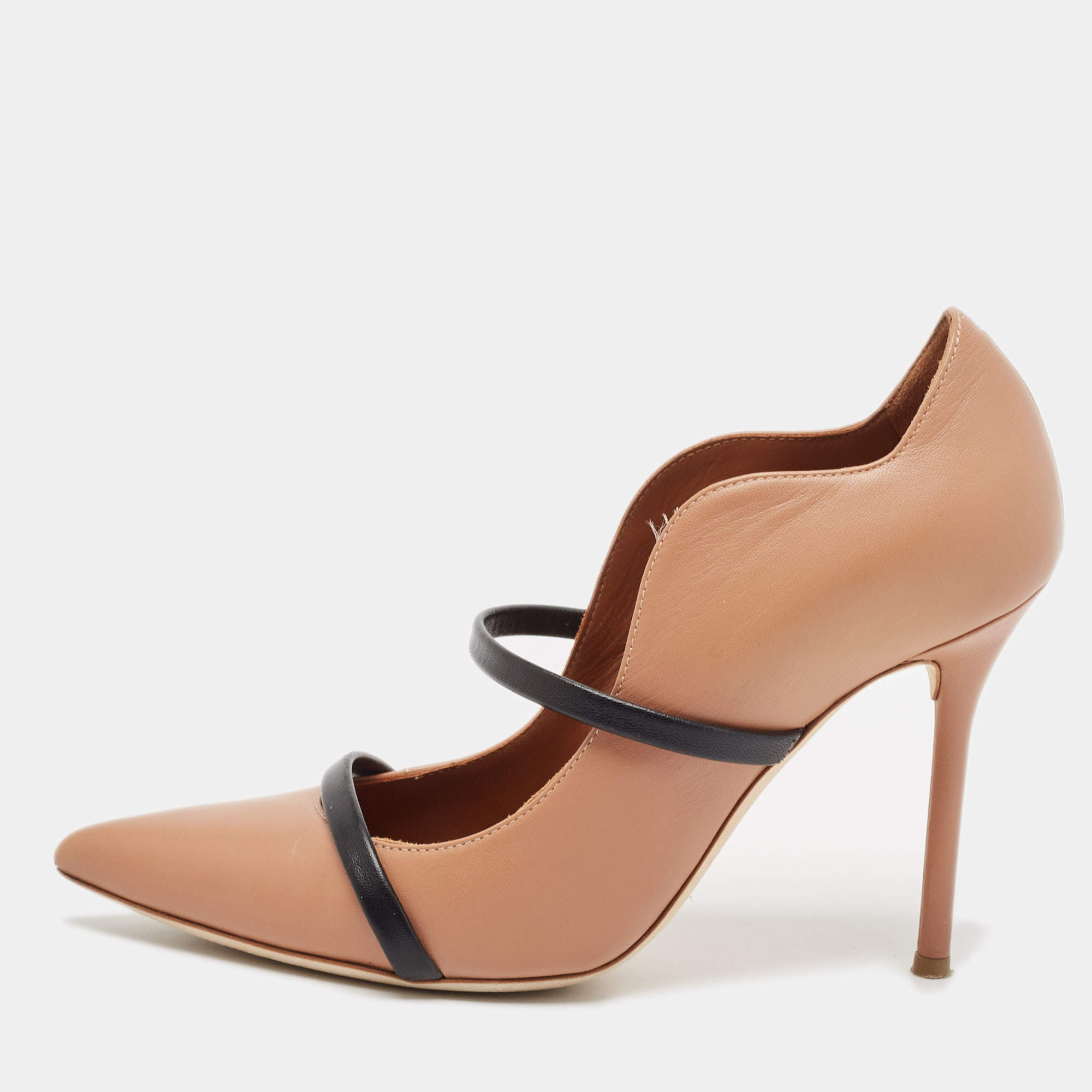Malone Souliers Brown/Black Leather Maureen Pumps Size 37.5