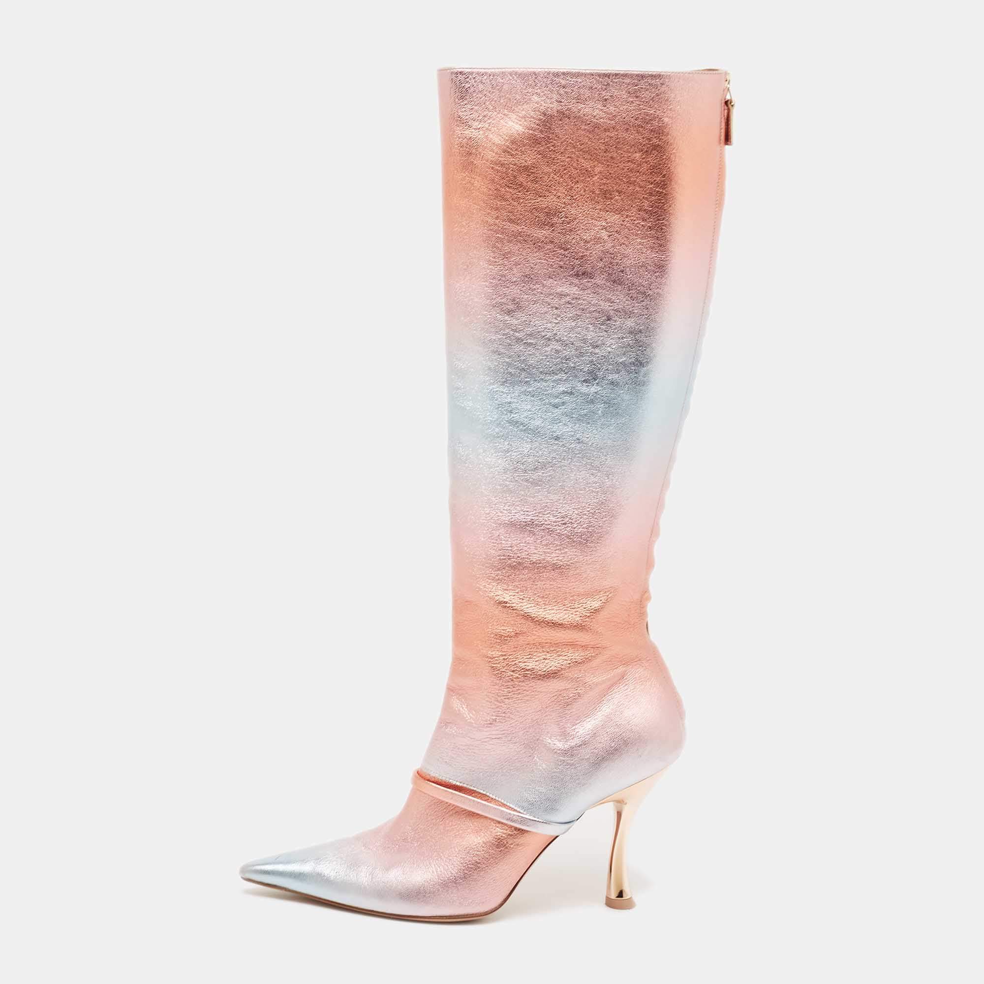 Malone Souliers Multicolor Leather Markle Knee Length Boots Size 40