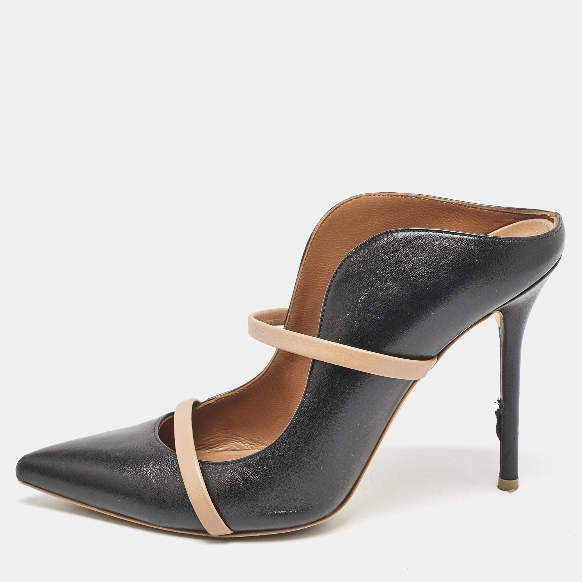 Malone Souliers Black/Beige Leather Maureen Sandals Size 38