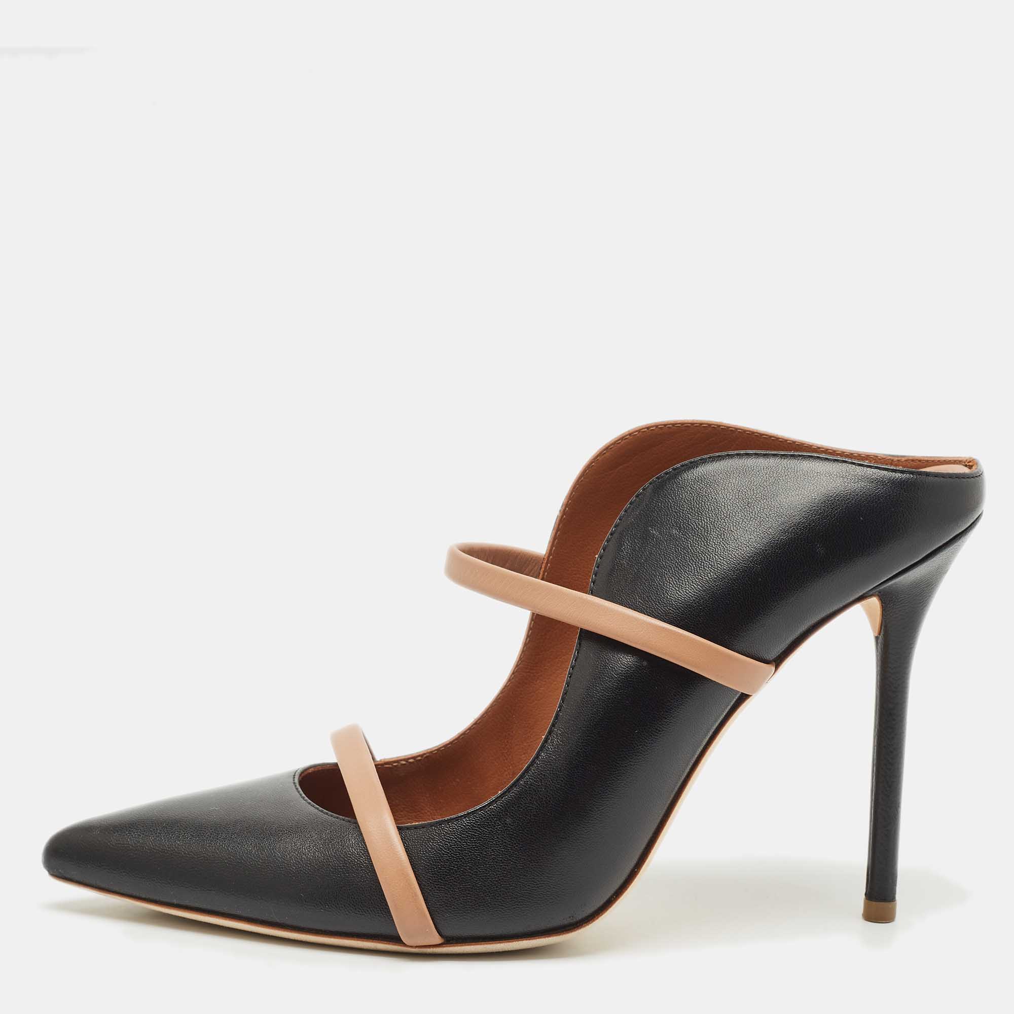 Malone Souliers Black/Beige Leather Maureen Pumps Size 38