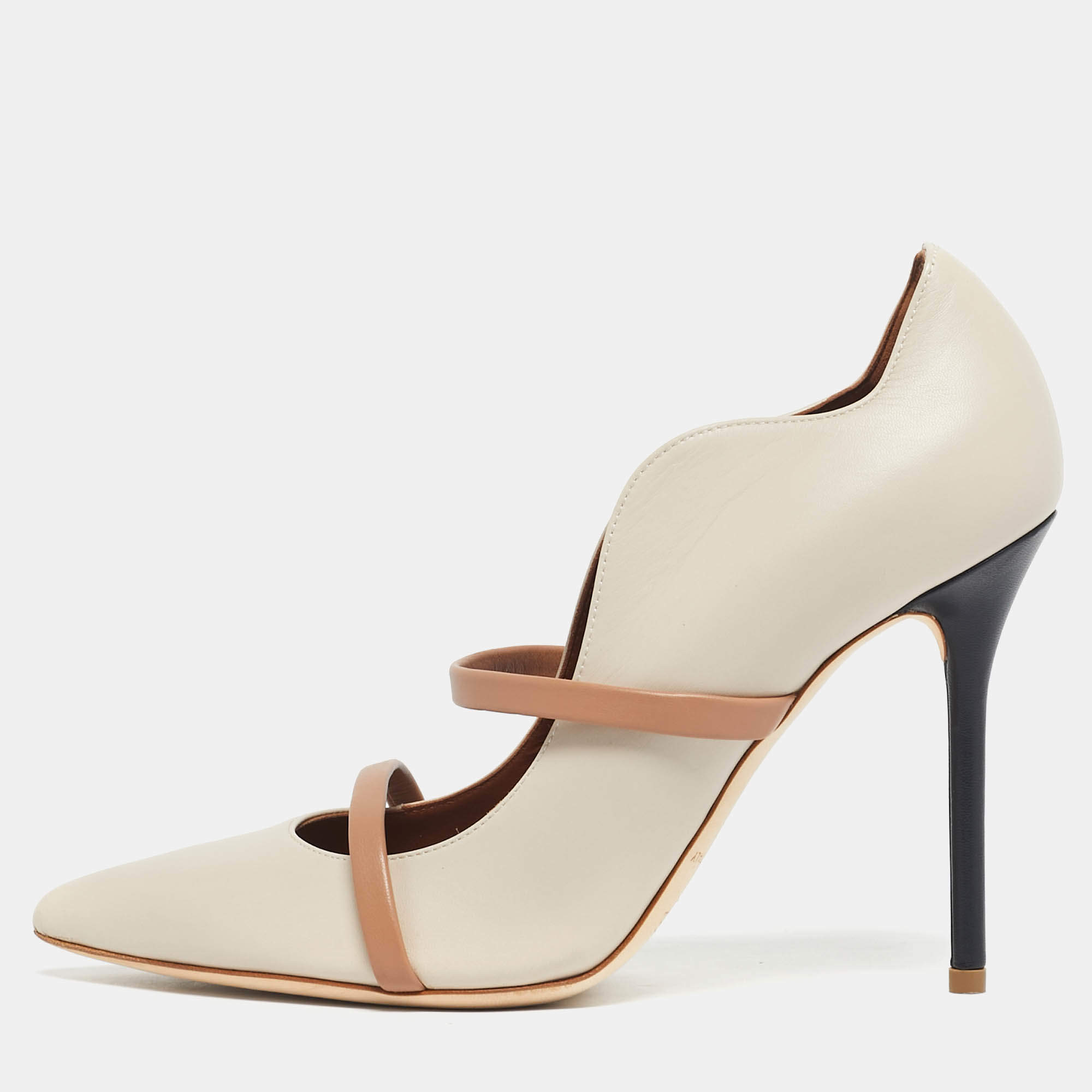 Pre Owned Malone Souliers Beige Leather Maureen Pumps Size 38
