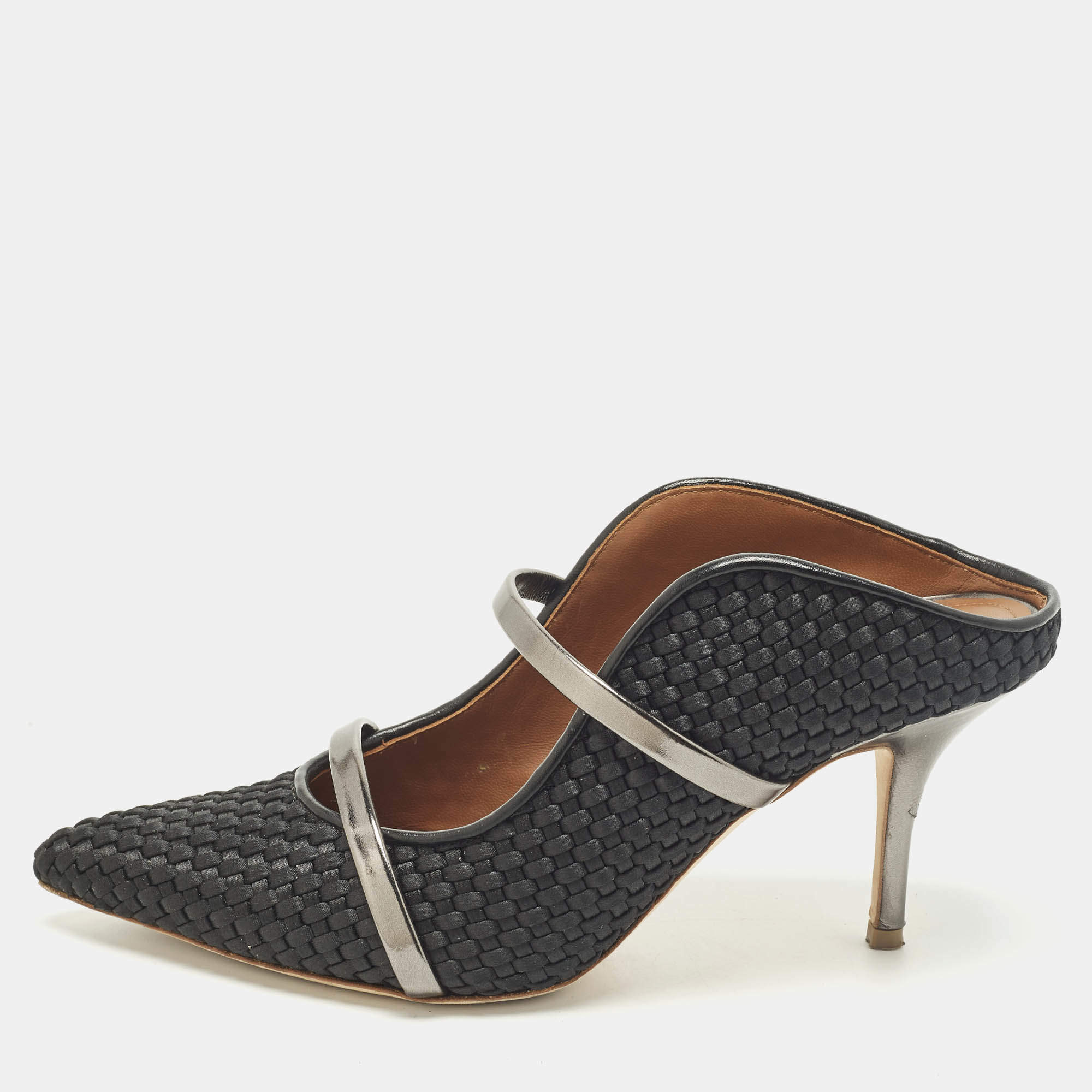 مملوكة مسبقًا حذاء ميول مالون سوليه مورين من الجلد باللونين الأسود/الأبيض مقاس 40