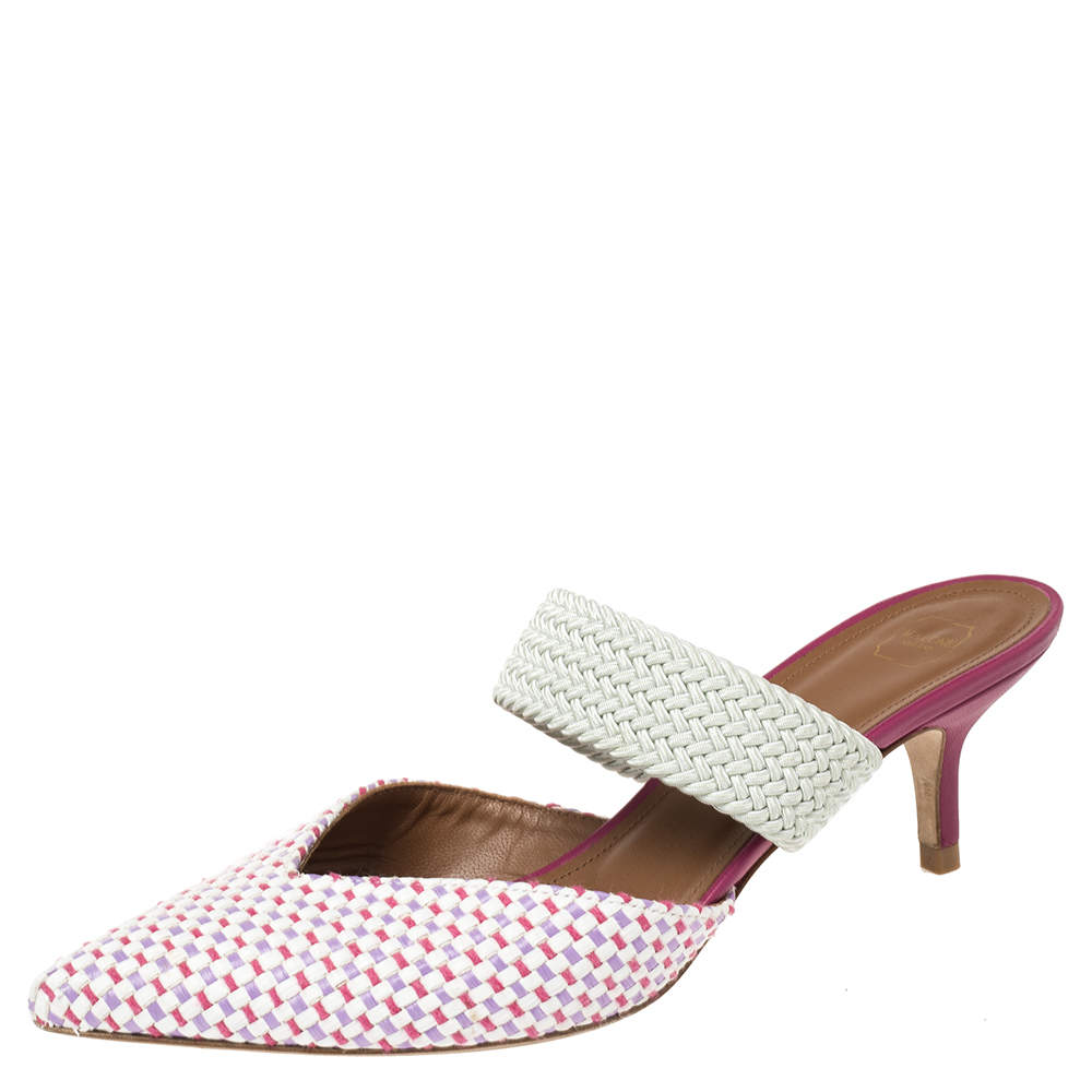 Pre Owned حذاء سلايد مالون سولييه "مايزي" مقدمة مدببة حبل و رافيا مجدول متعدد الألوان مقاس 38.5