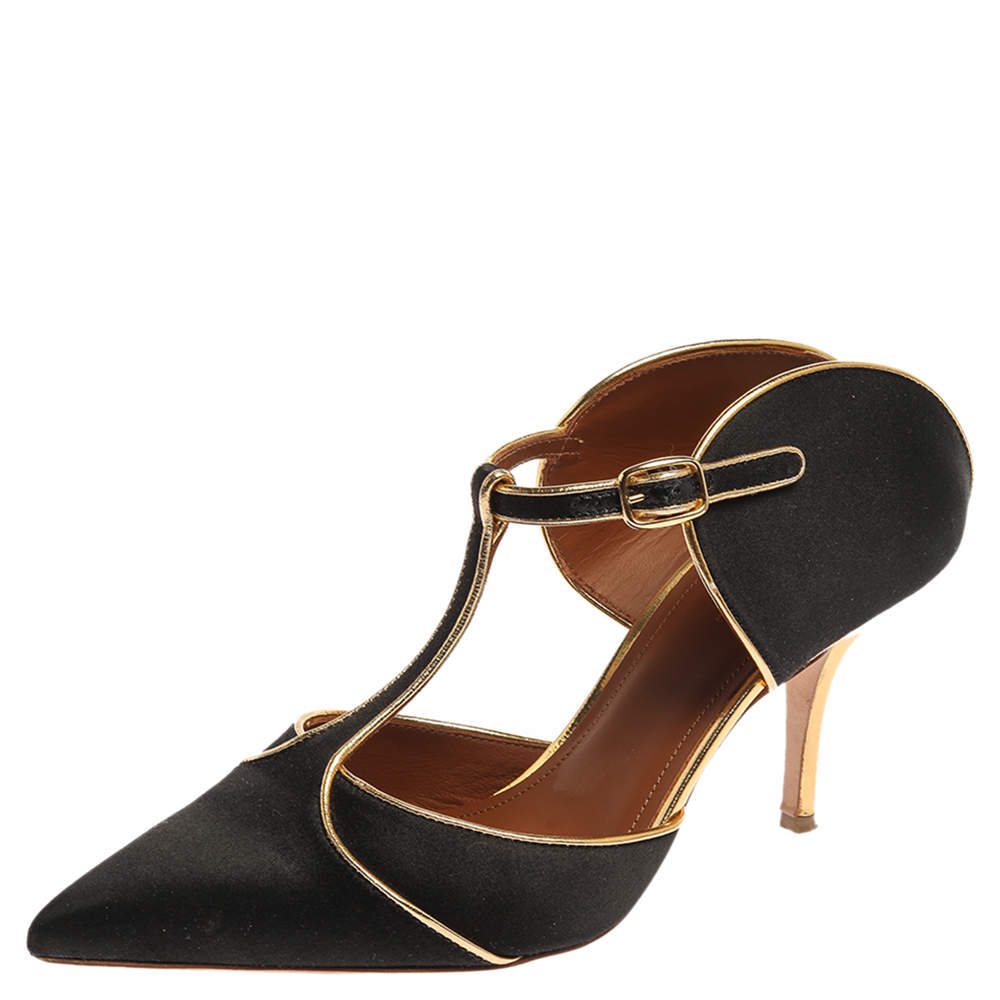 مملوكة مسبقًا صندل مالون سولييه "ايموغين 100" ساتان أسود مقاس 37.5