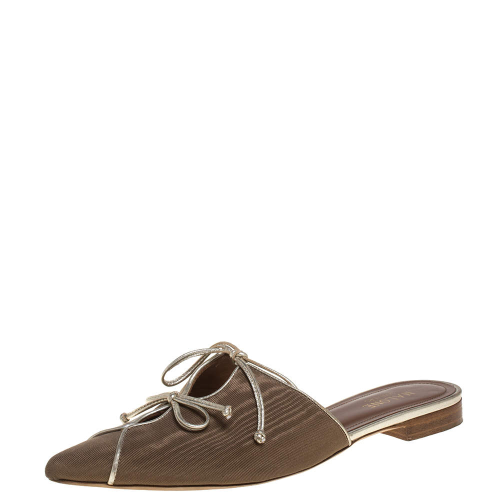 Pre Owned حذاء سلايد مالون سولييه "فيفلين" قماش بيج مقاس 37