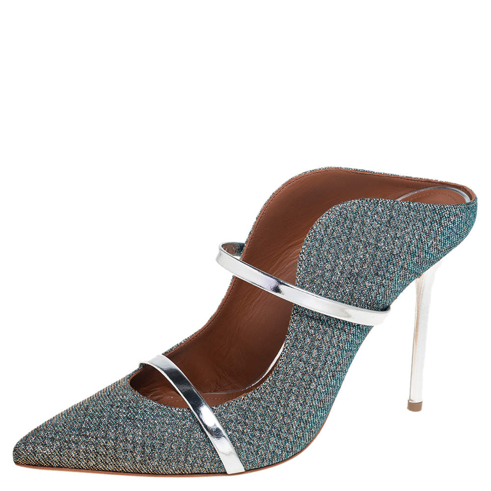 Pre Owned صندل مول مالون سولييه ماورين قماش لوركس ميتاليك مقاس 41