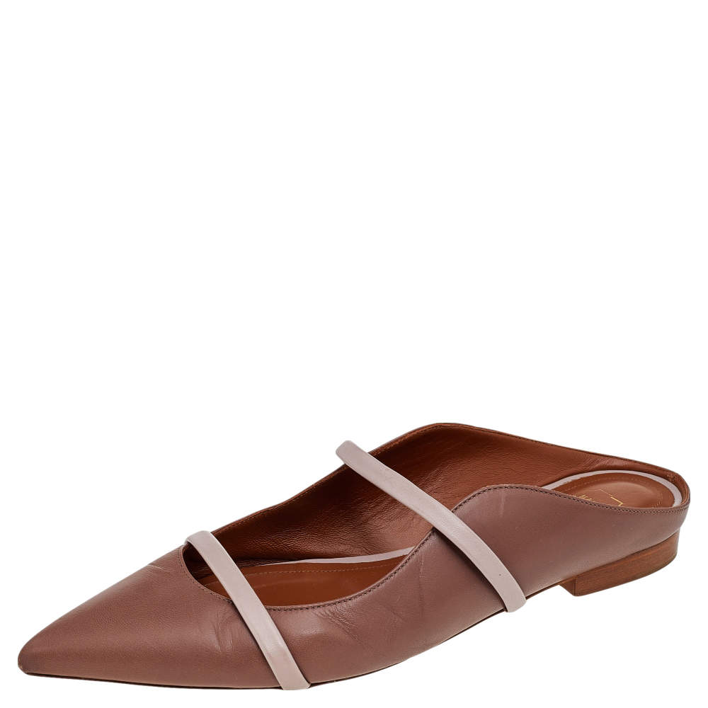 Pre Owned حذاء سلايد فلات مالون سولييه مورين جلد وردي مقاس 38