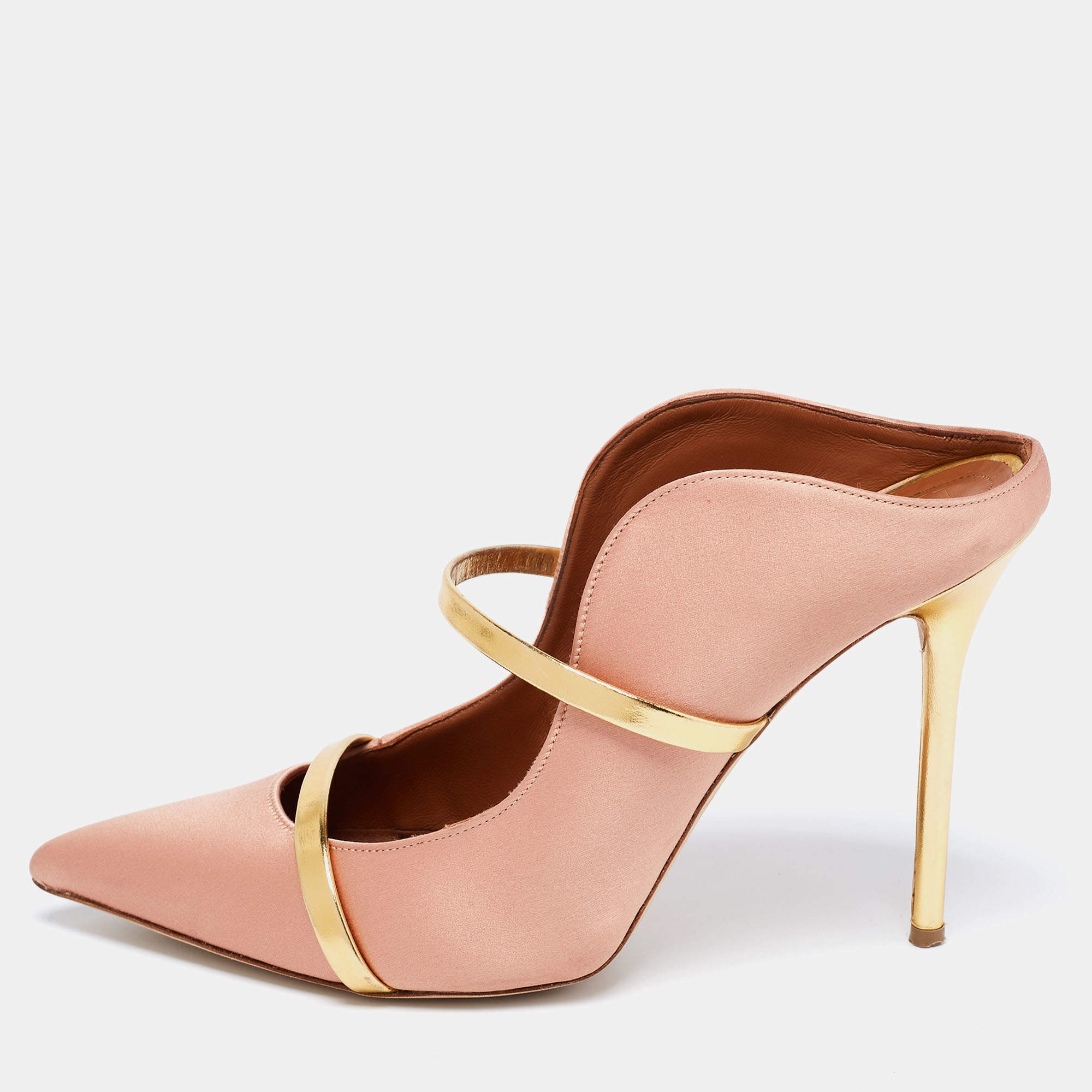 Pre Owned Malone Souliers Pink Satin Maureen Pumps Size 41