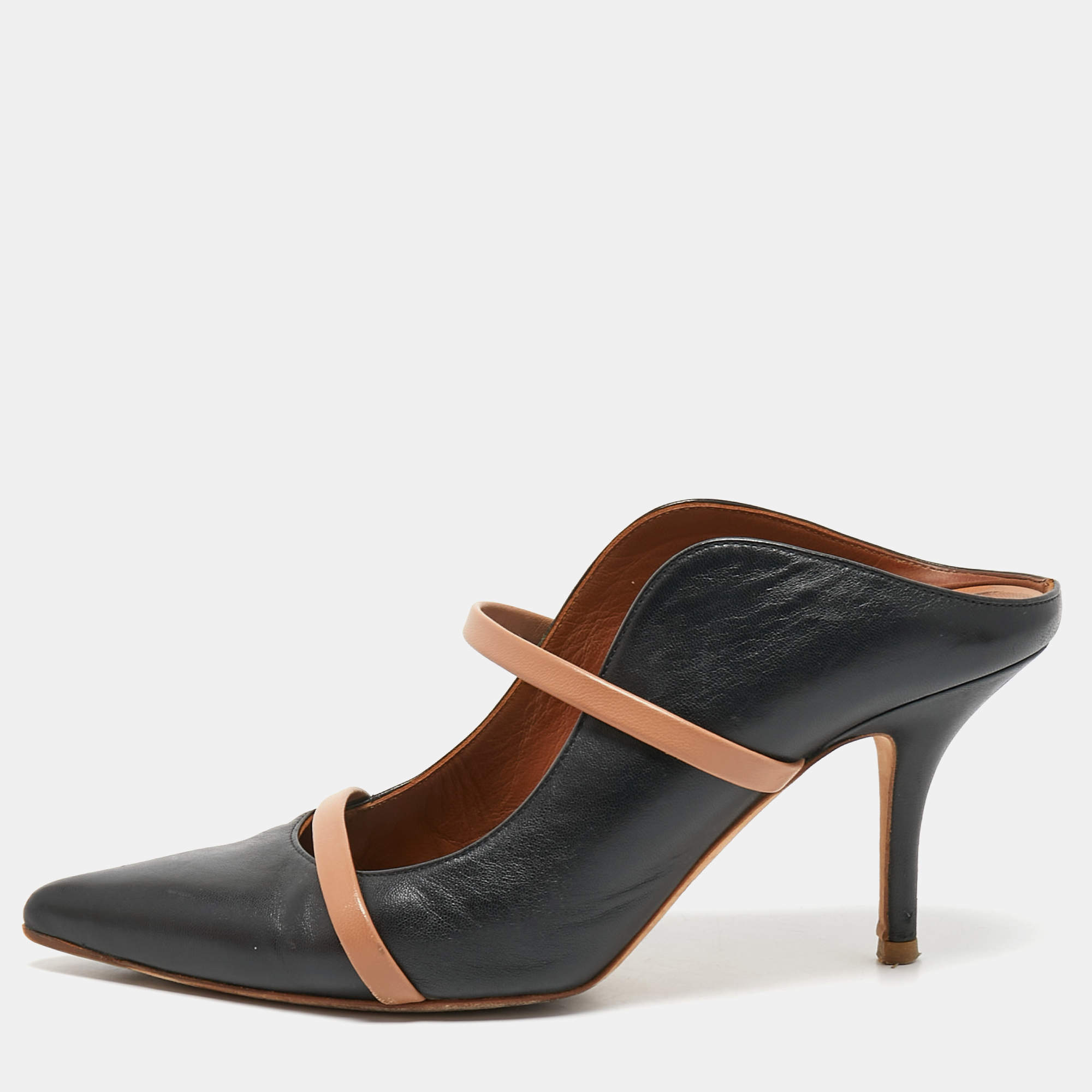 Pre Owned Malone Souliers Black Leather Maureen Pumps Size 38